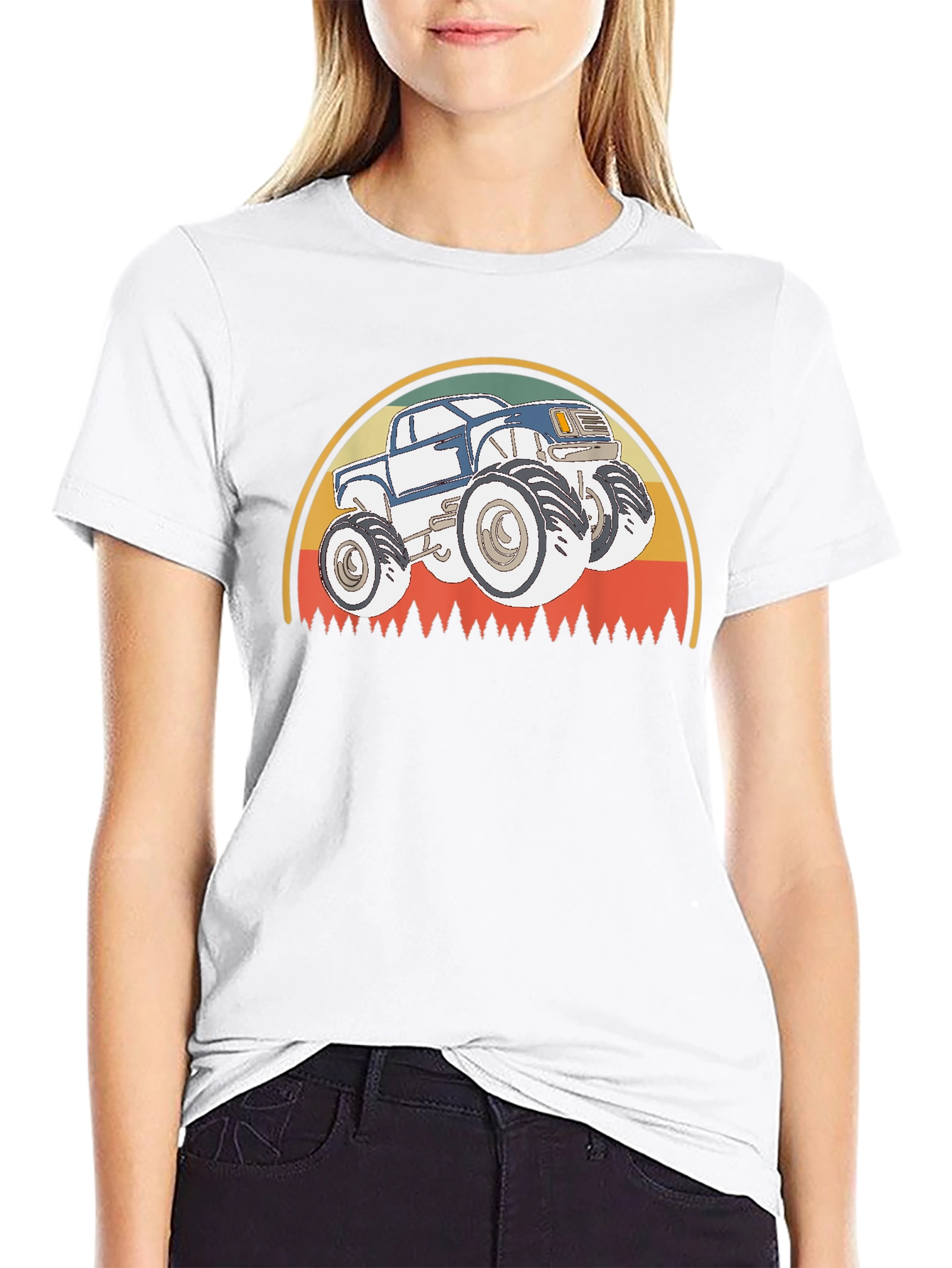 Black Monster Truck T-Shirt - Retro Style Design view 9