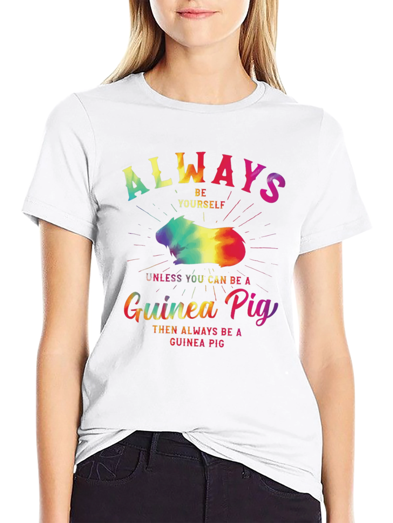 Black Always Be Yourself Guinea Pig T-Shirt view 9