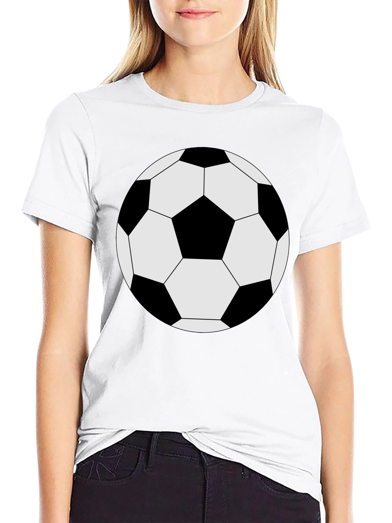 Black Soccer Ball Graphic Tee - Black Cotton T-Shirt view 9