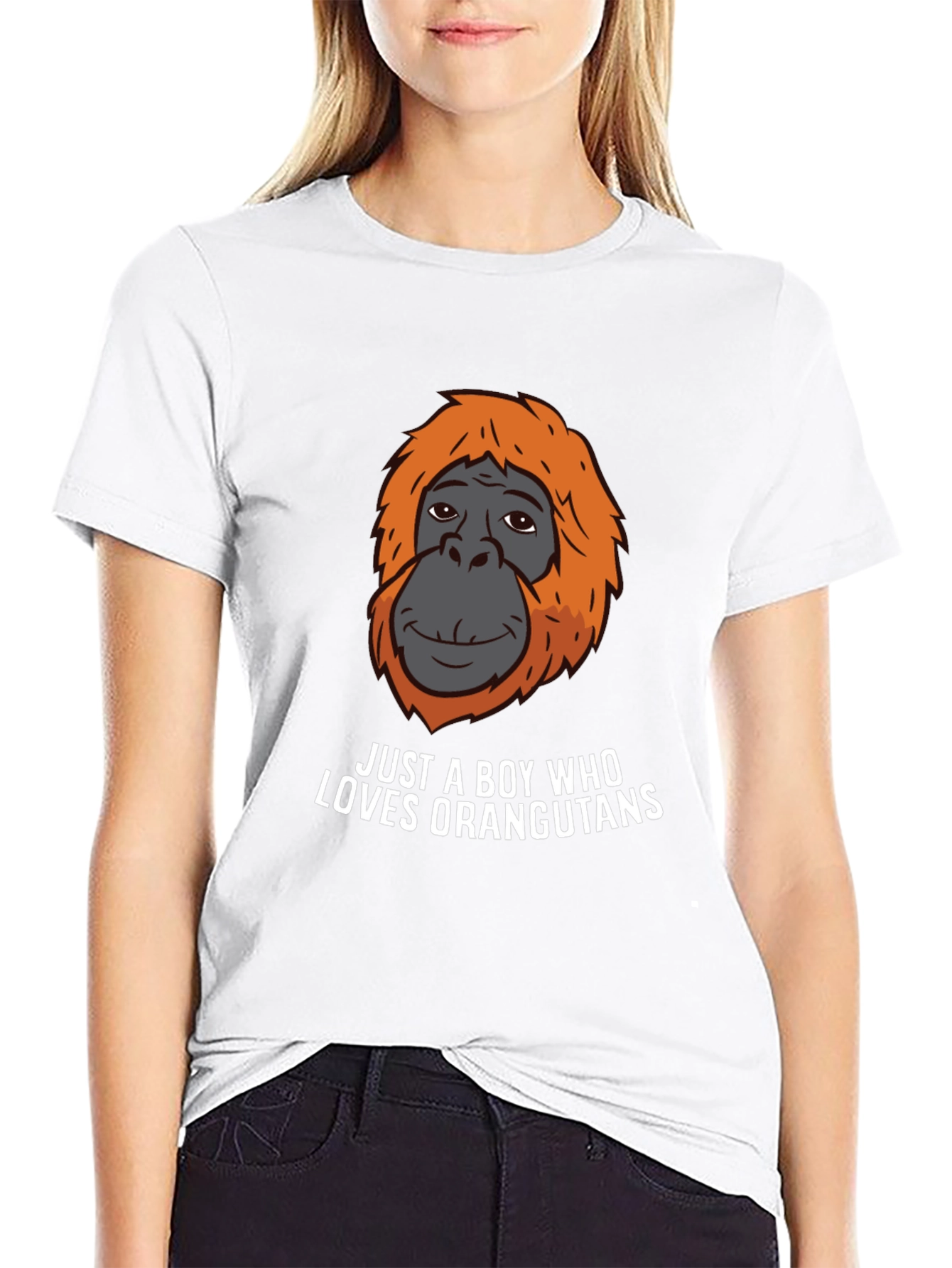 Black Boy Who Loves Orangutans T-Shirt view 9