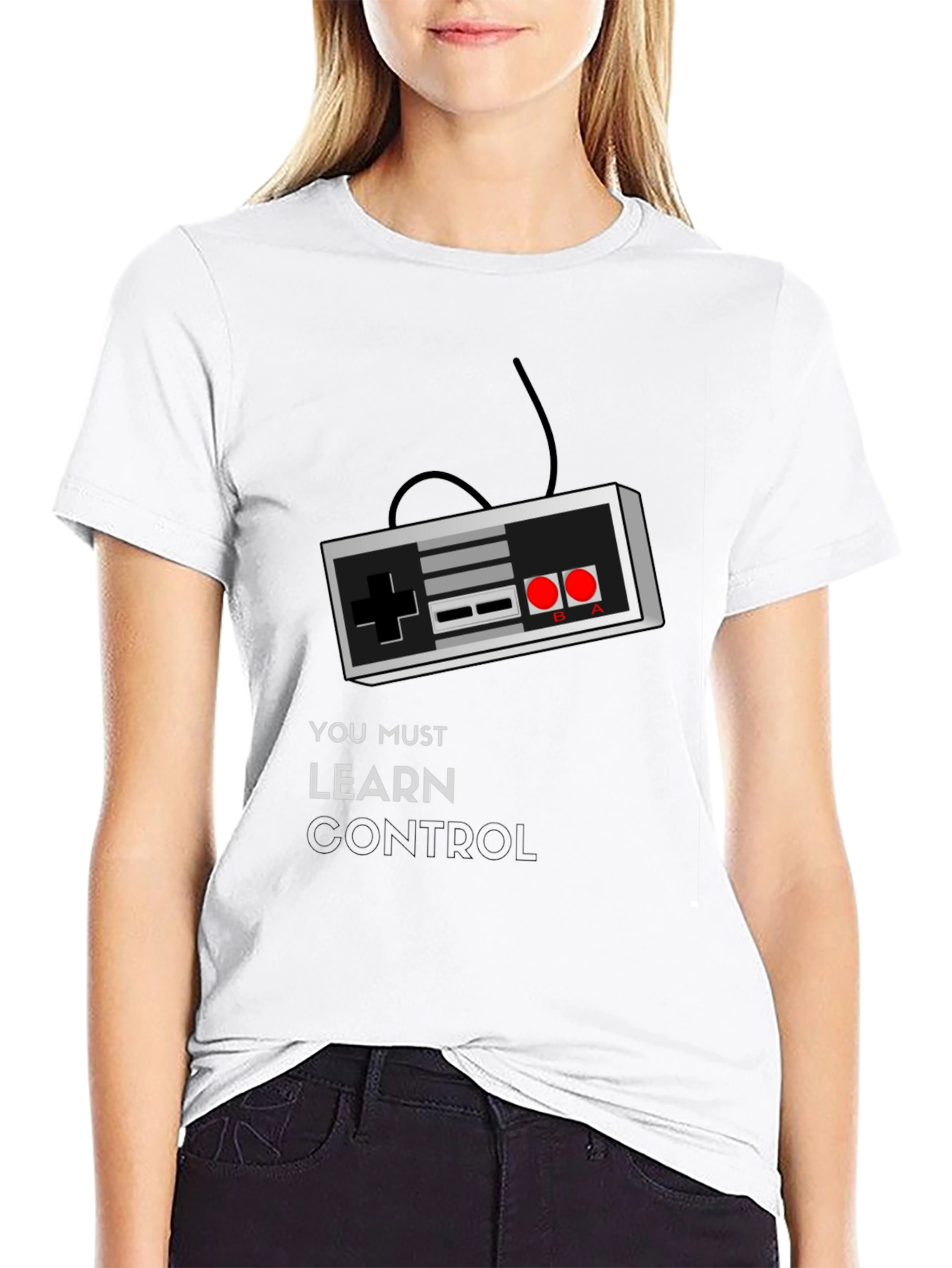 Black Retro Gamer T-Shirt - Learn Control view 9