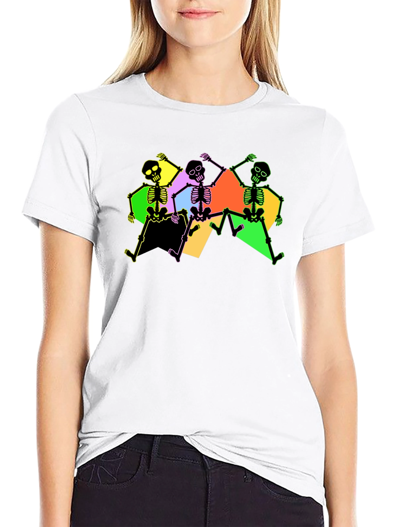 Dancing Skeletons Graphic Tee - Black - 9