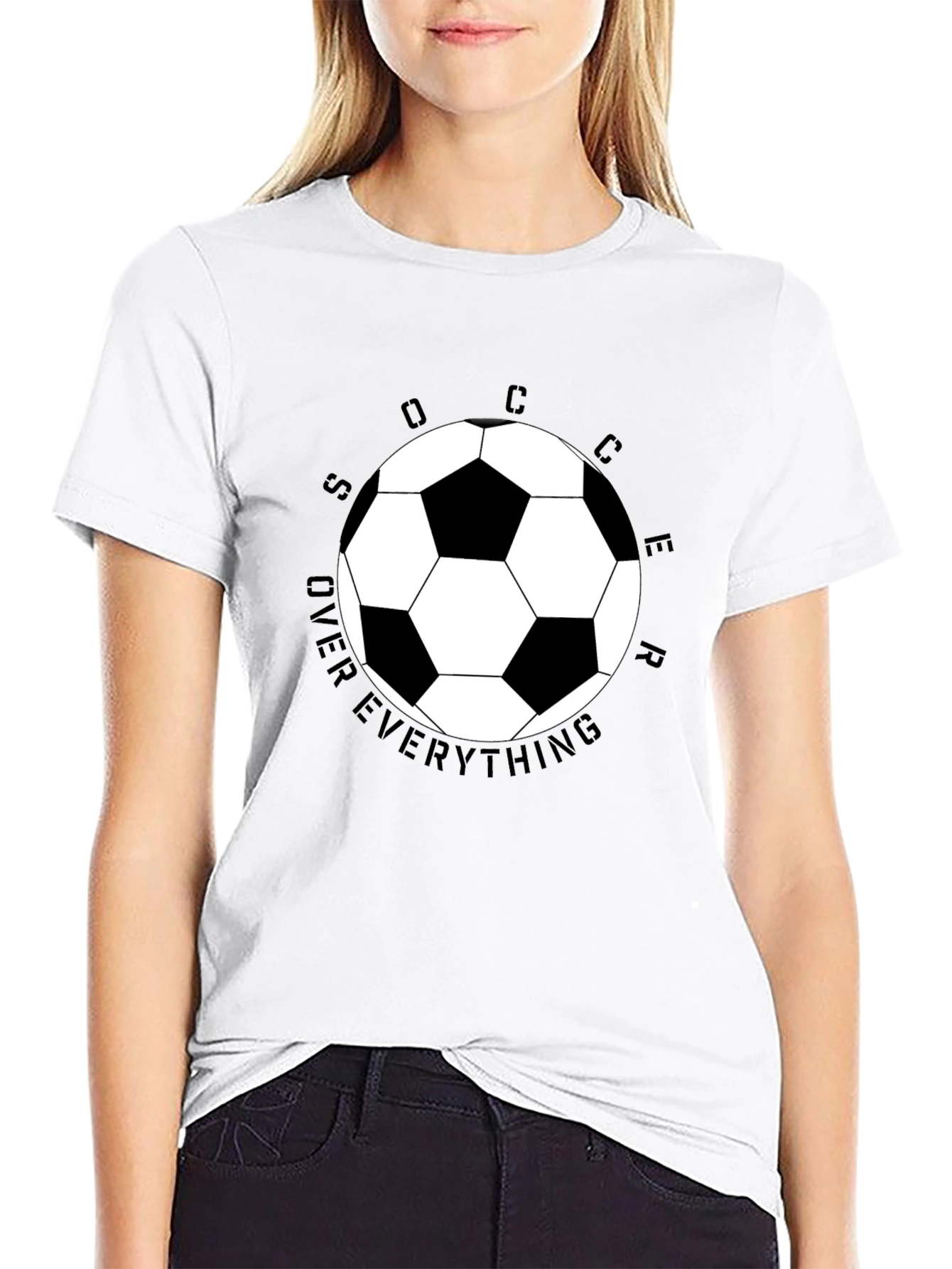 Black Soccer Over Everything Graphic Tee view 9