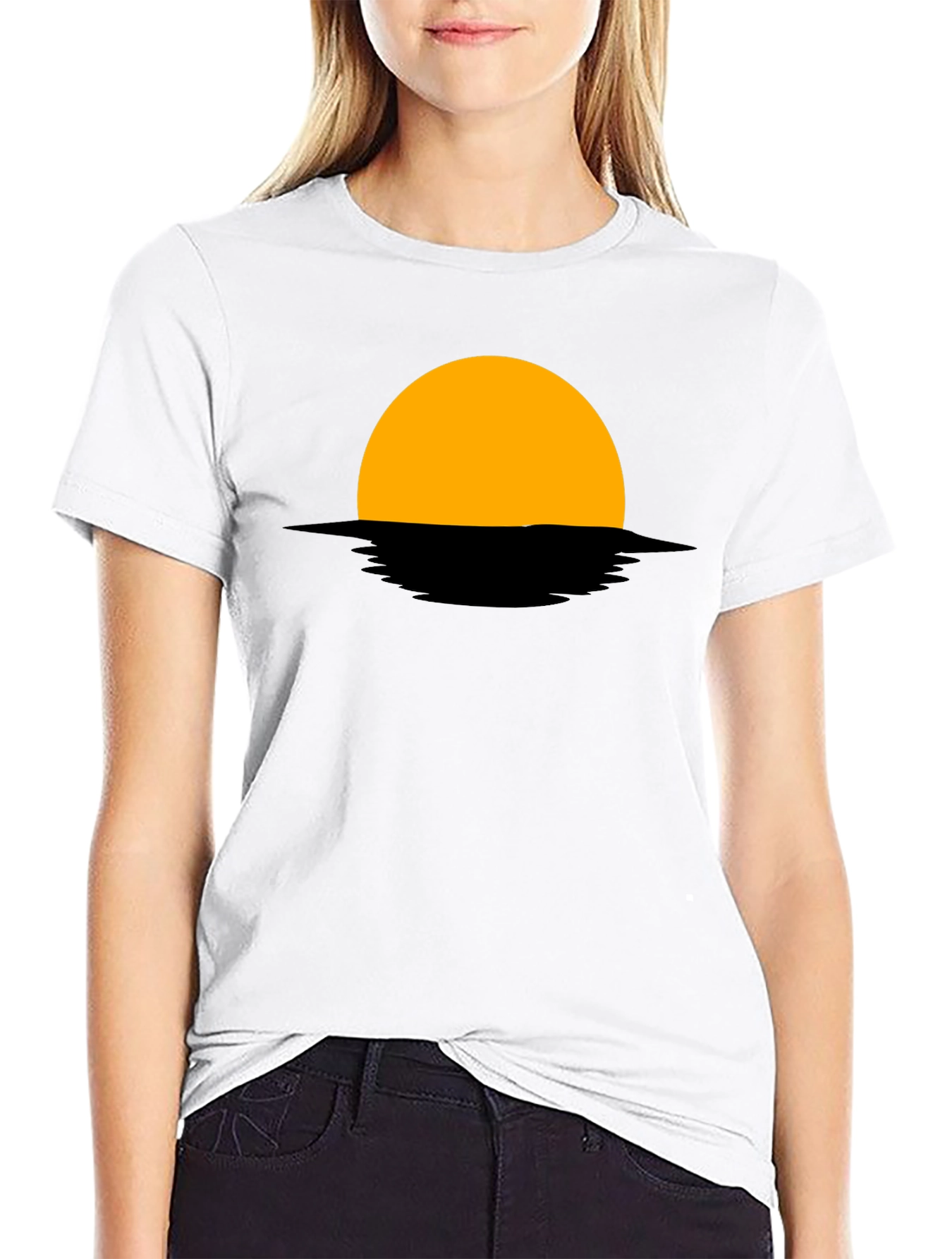 Black Sunset Graphic Tee - Modern Minimalist Design view 9
