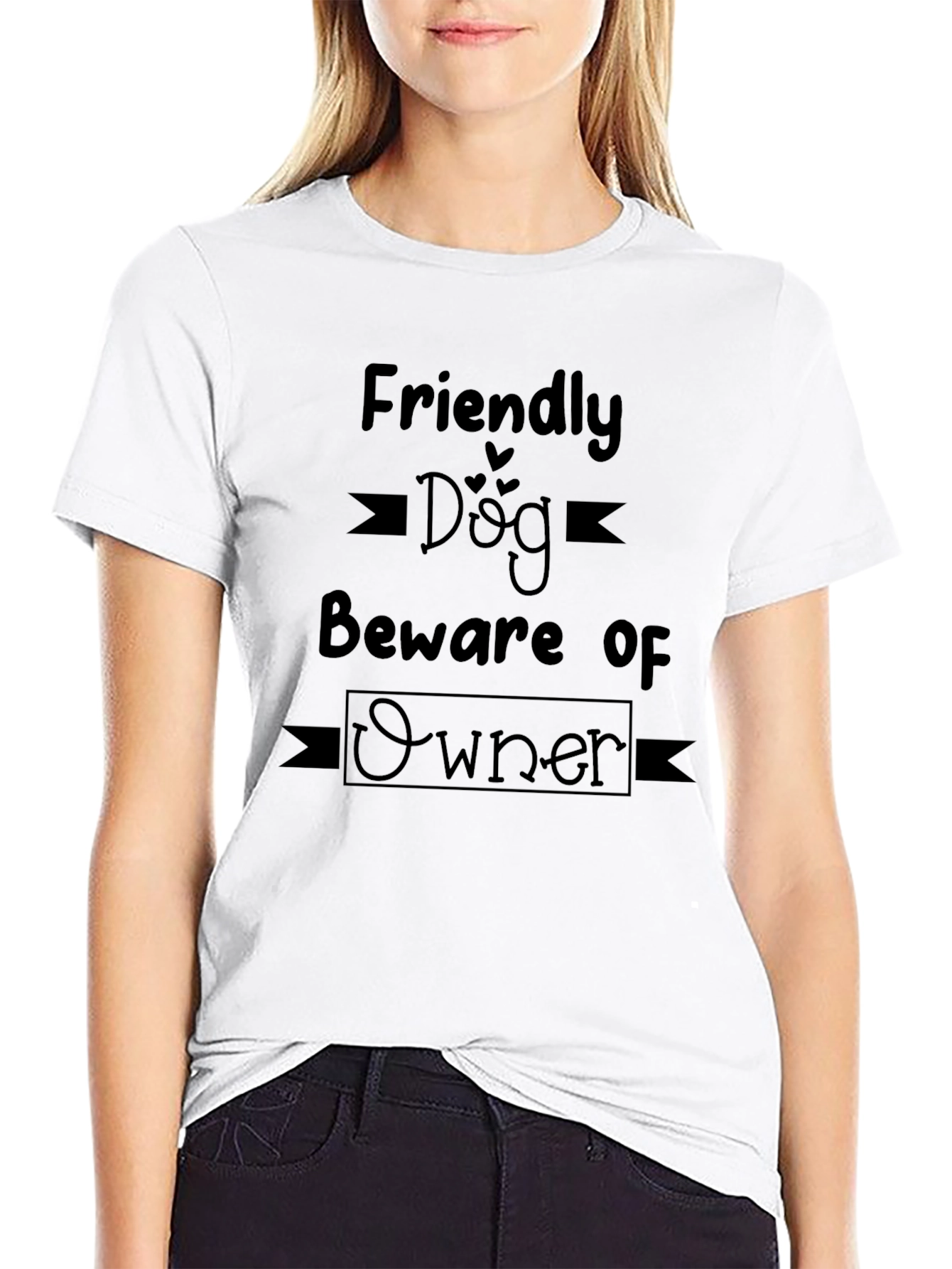 Friendly Dog Beware of Owner Graphic Tee - 9