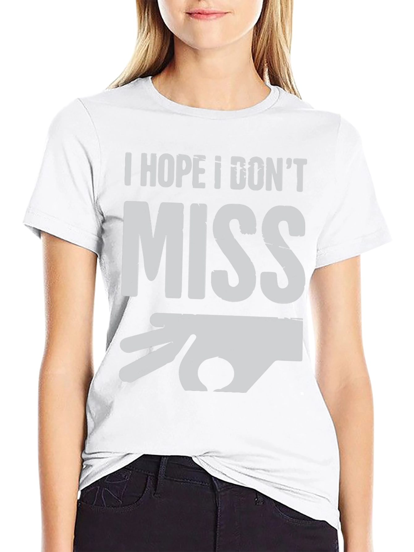Black I Hope I Don't Miss T-Shirt - Novelty Graphic Tee view 9