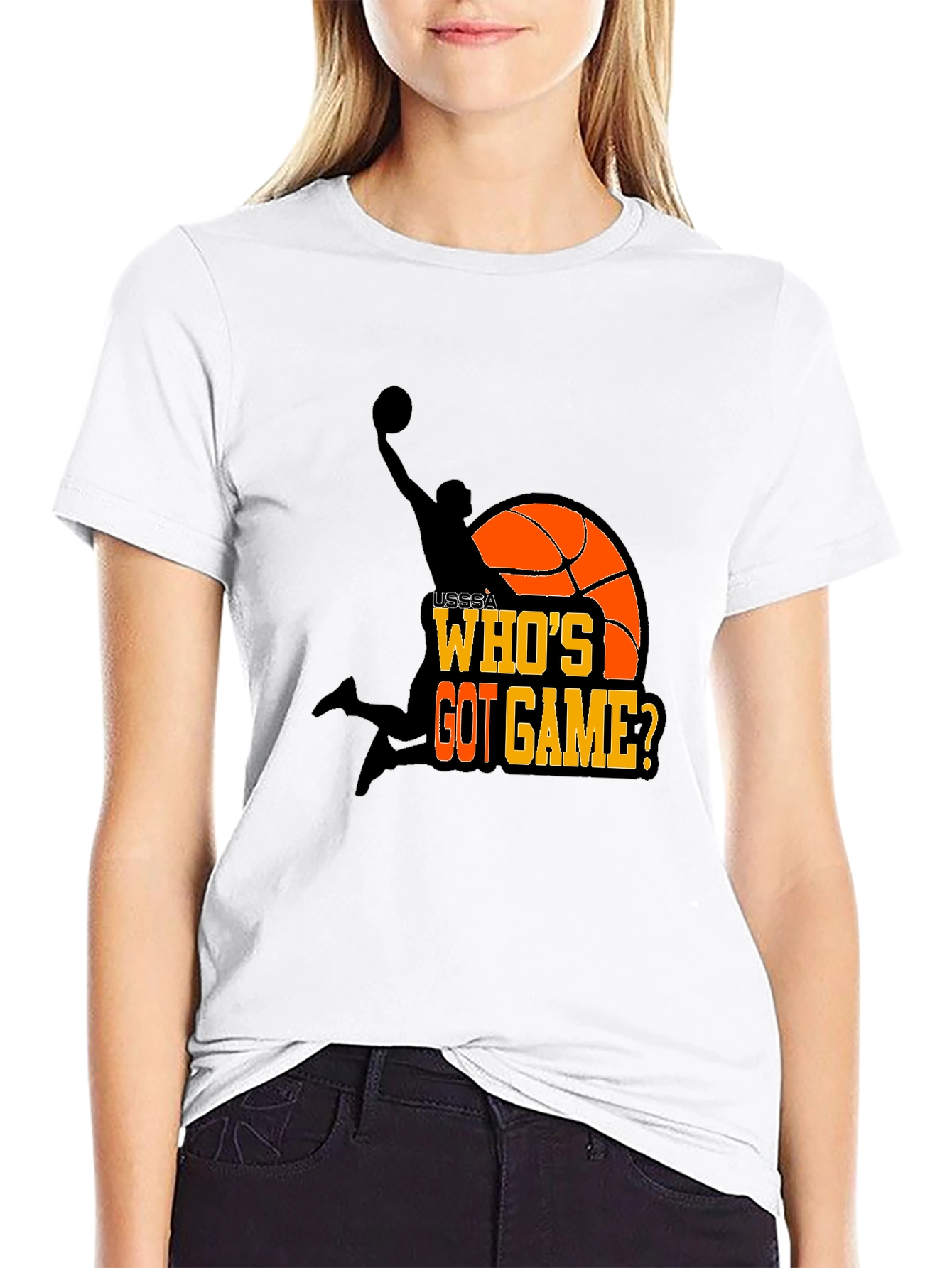 Black Who's Got Game? Basketball T-Shirt view 9