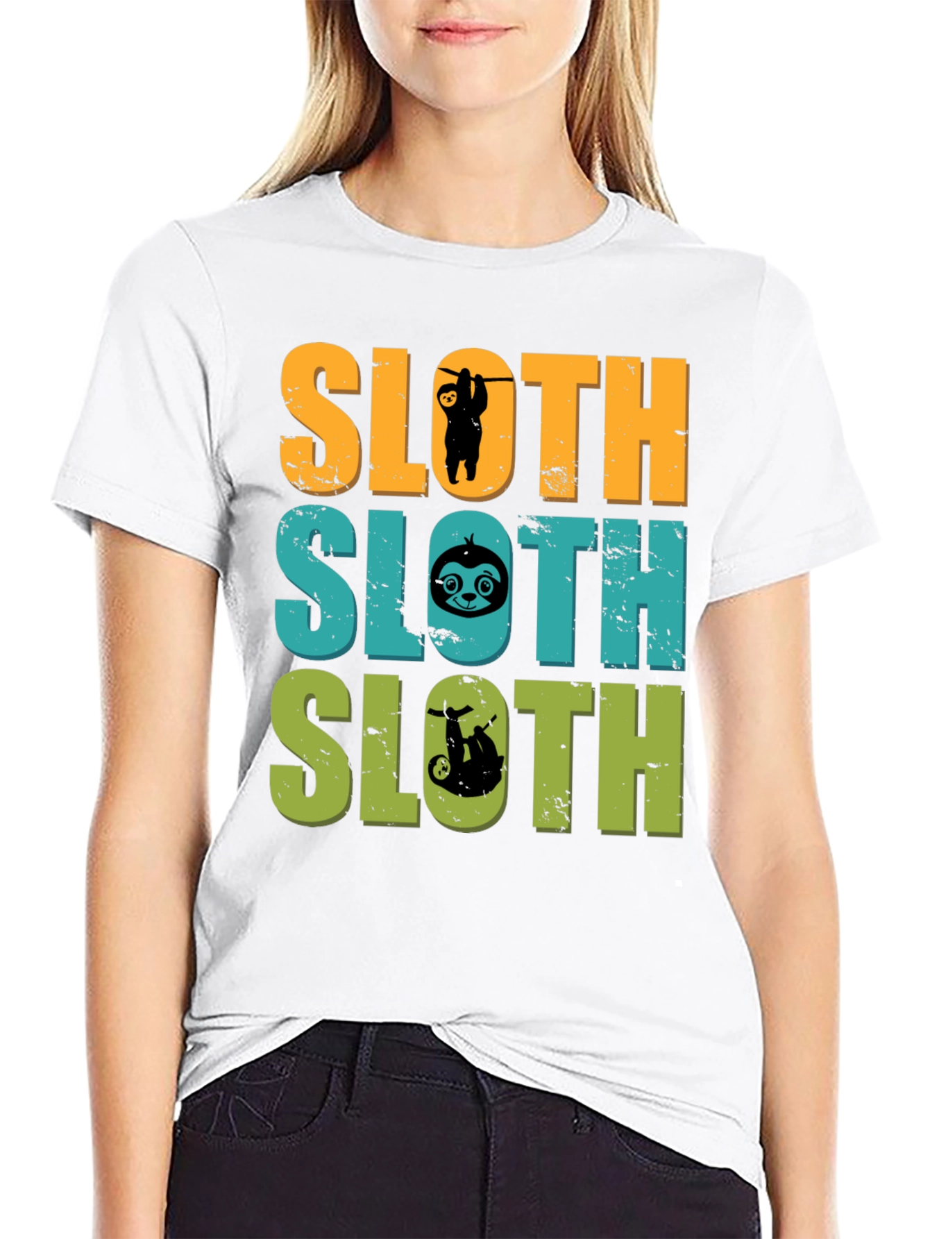 Black Sloth Lover T-Shirt Funny Animal Tee Men's view 9