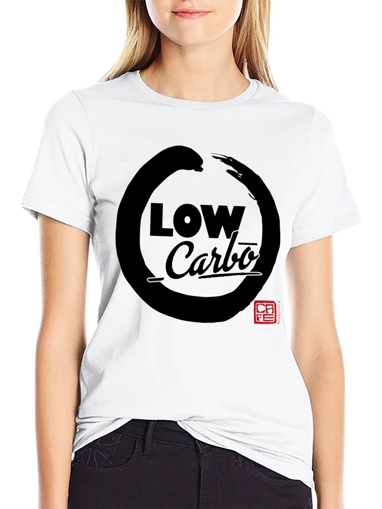 Black Low Carbo Graphic Tee - Zen Circle Design view 9