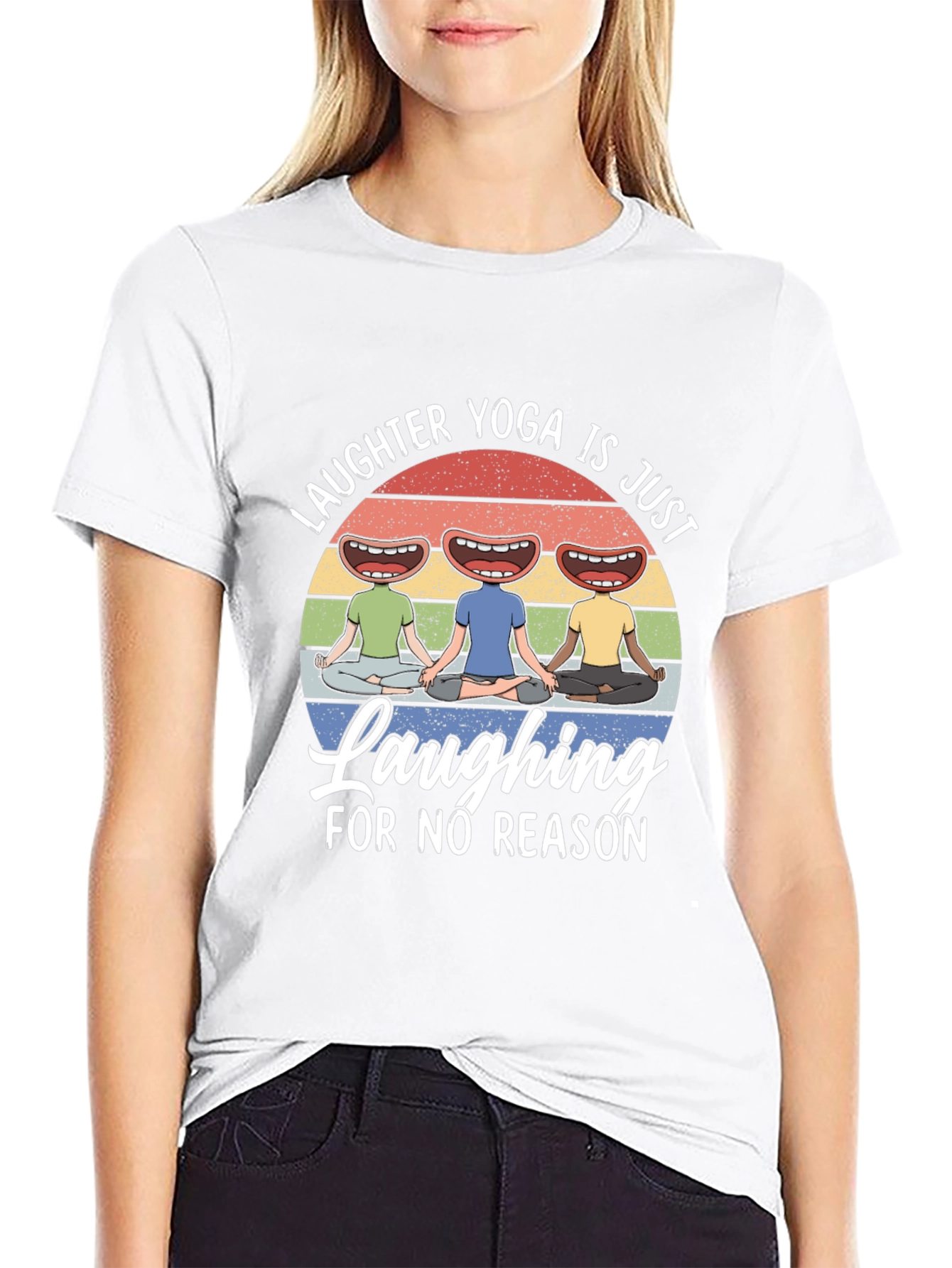 Black Laughter Yoga Black T-Shirt view 9