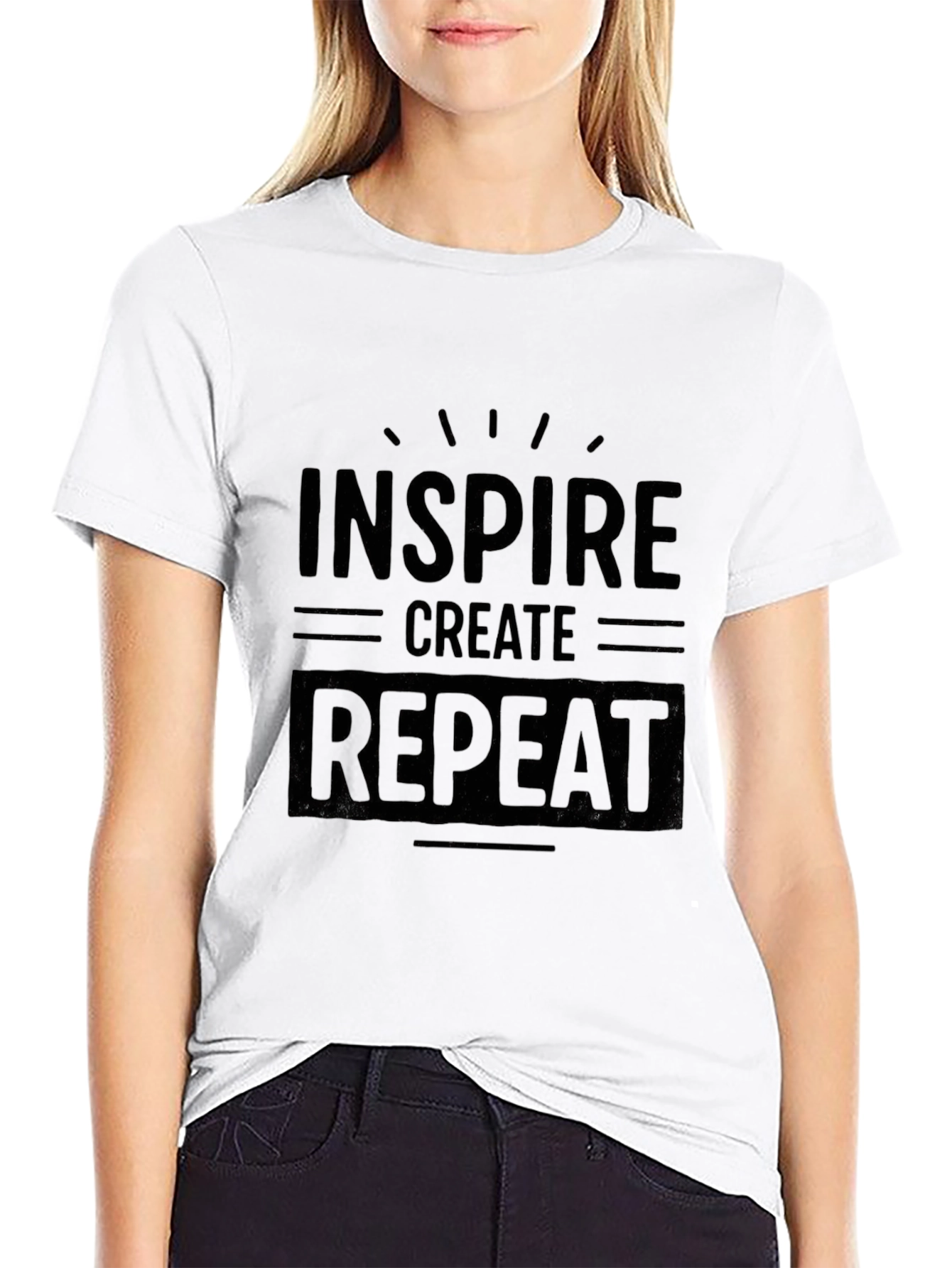 Black Inspire Create Repeat Graphic T-Shirt - Black view 9