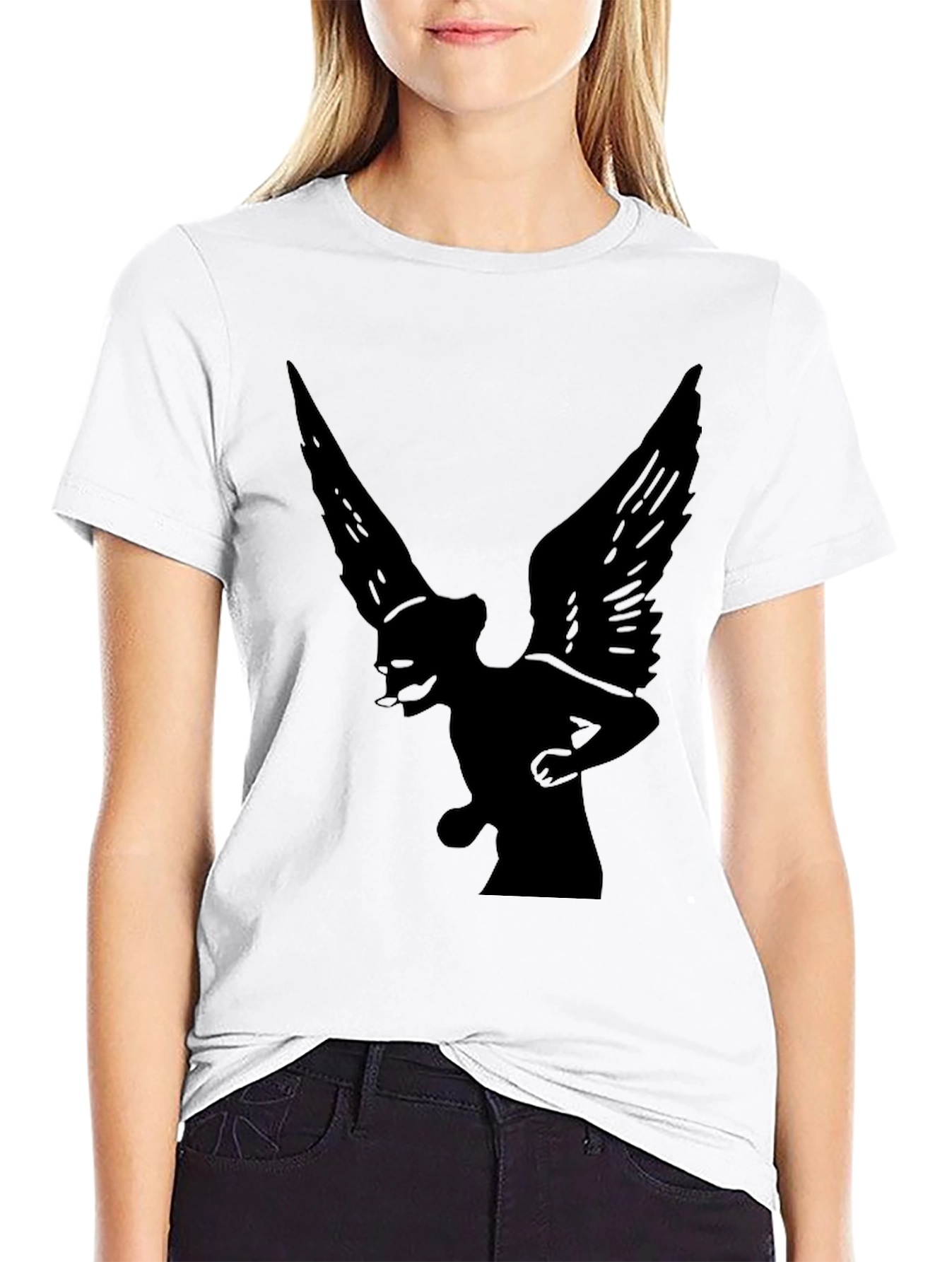 Black Angel Winged T-Shirt - Black Graphic Tee view 9