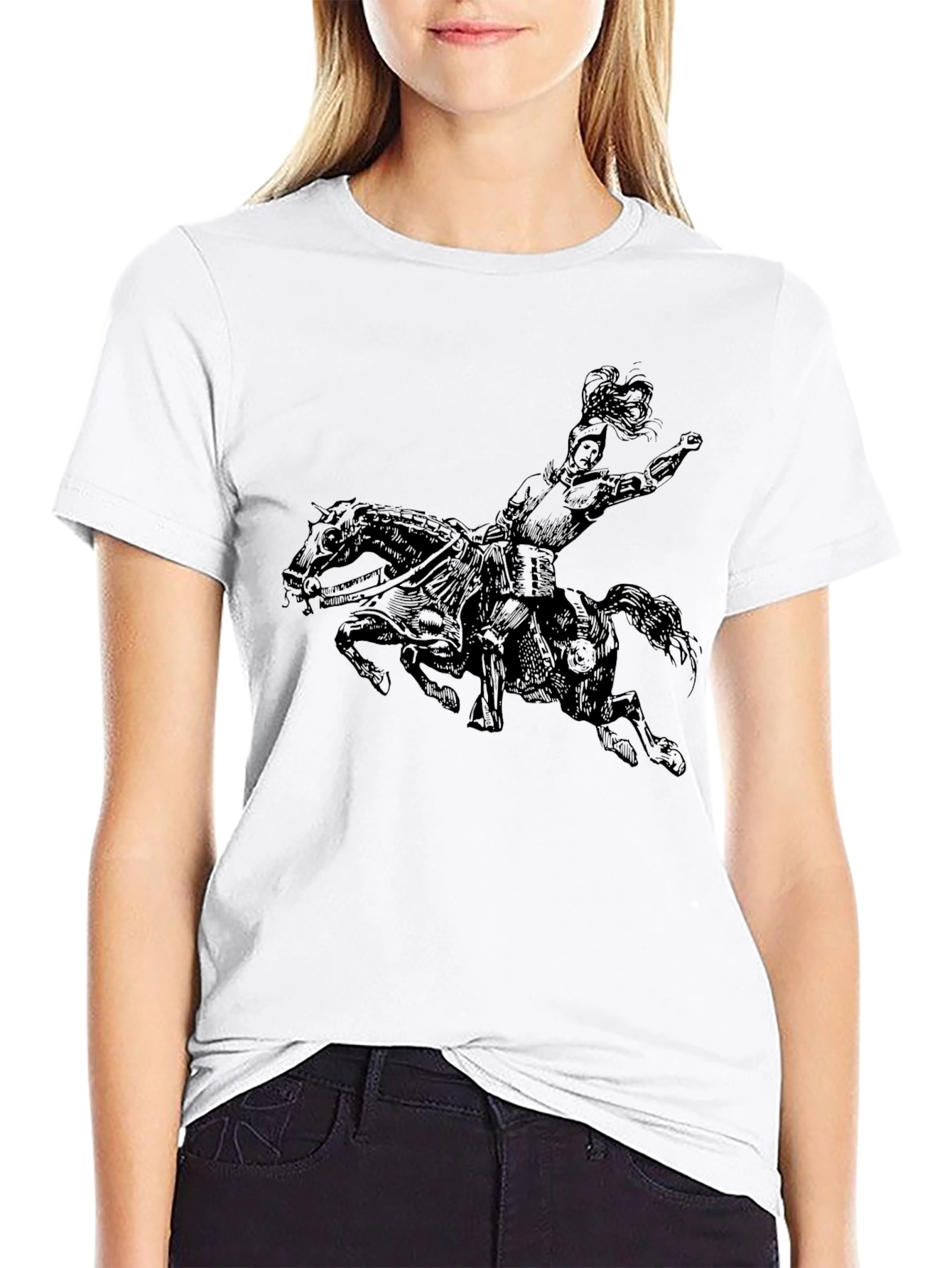 Black Equestrian Knight Graphic Tee - Black view 9