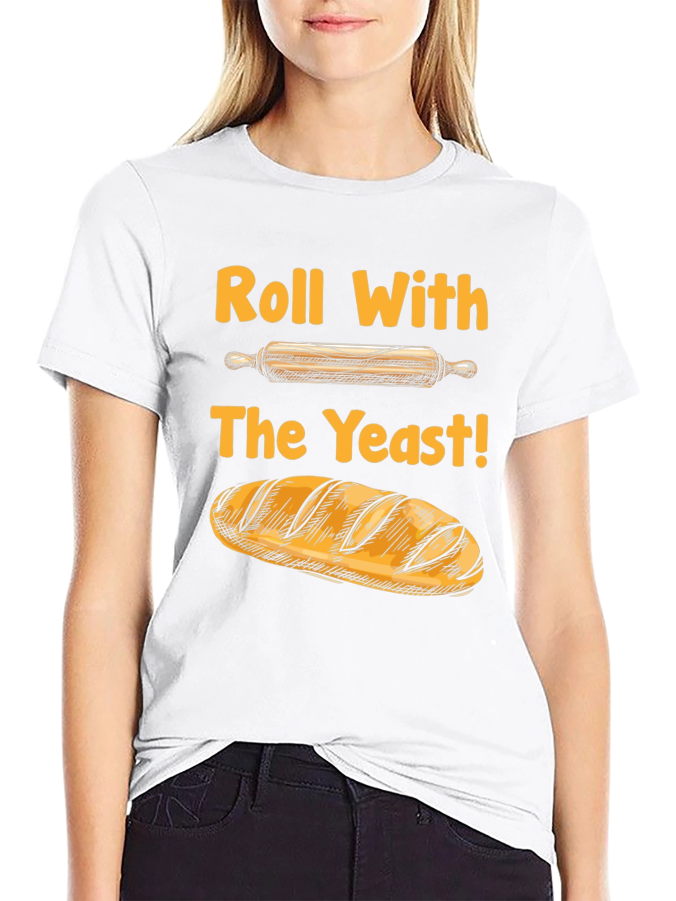 Black Roll With The Yeast Funny Baking T-Shirt view 9
