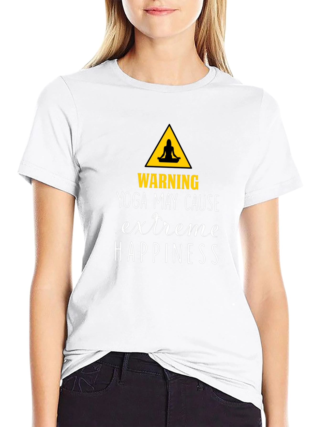 Black Yoga May Cause Extreme Happiness Graphic Tee view 9