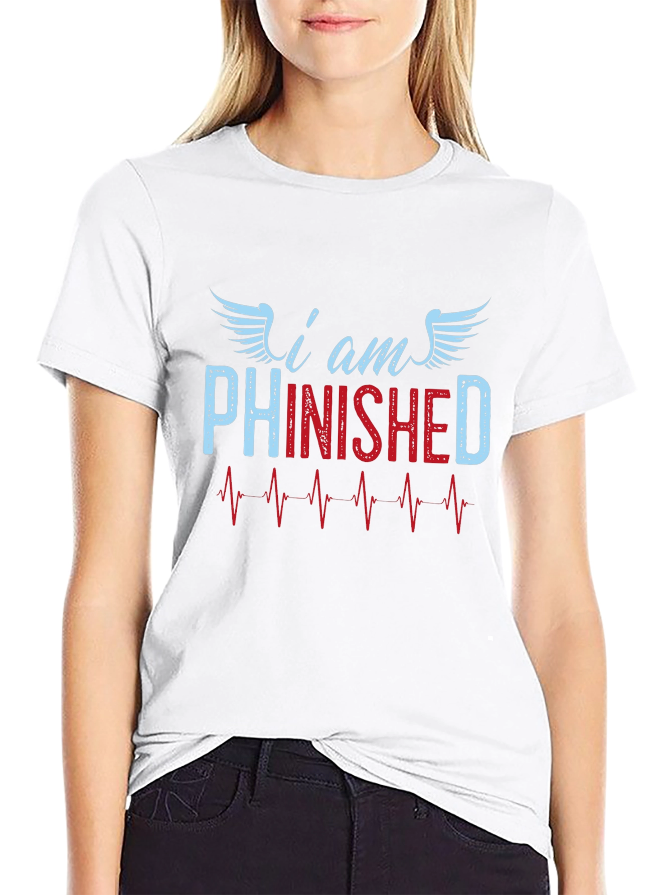 Black I am Phinished T-Shirt - Funny Sarcastic Tee view 9