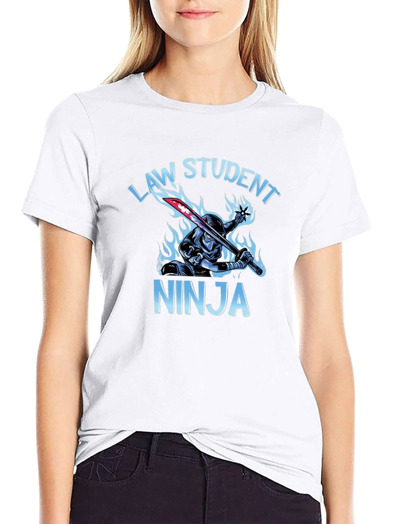 Black Law Student Ninja Graphic T-Shirt view 9