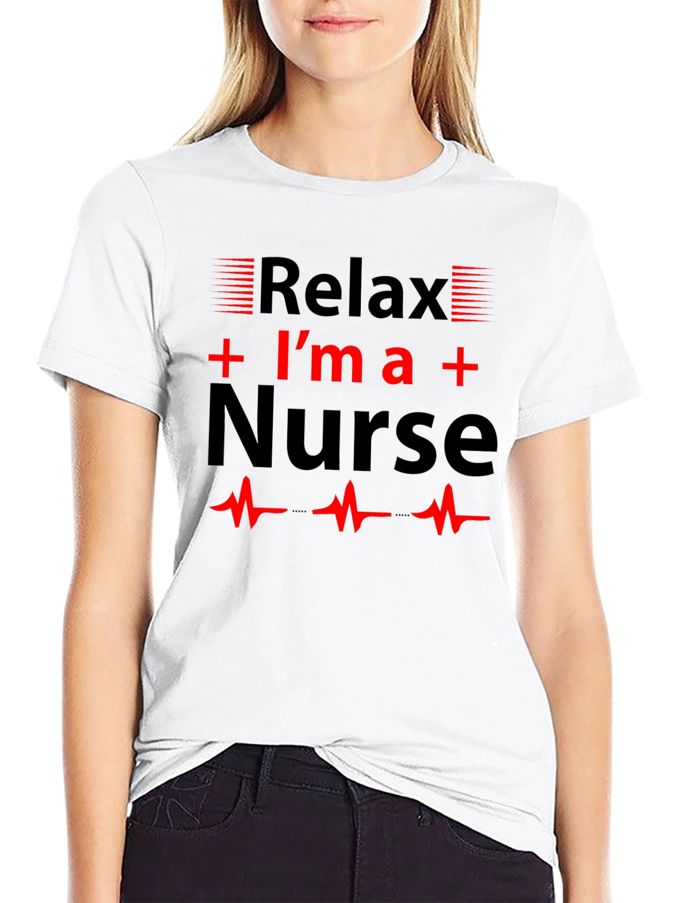 Black Relax I'm a Nurse T-Shirt, Novelty Gift view 9