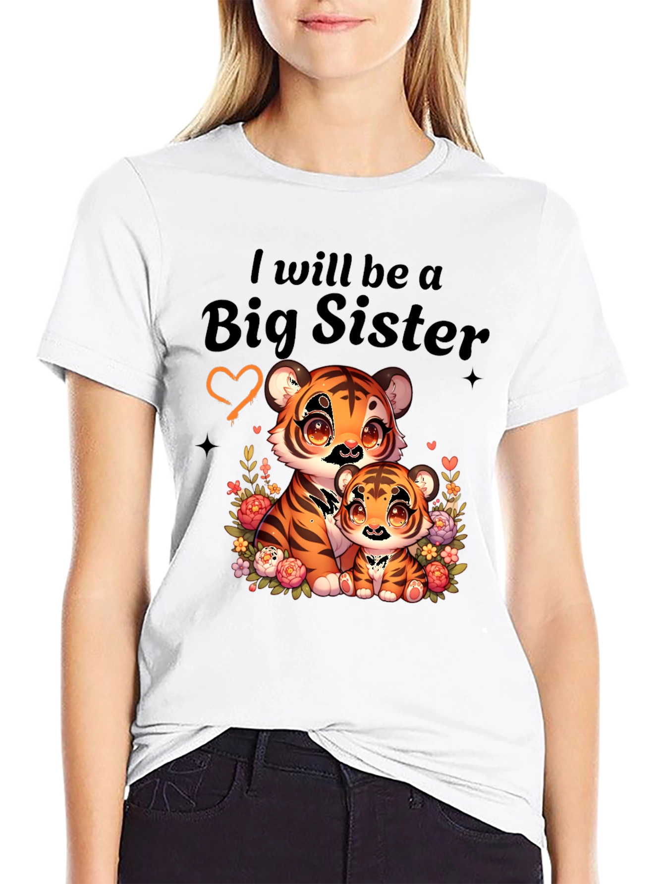 Black Big Sister Tiger Tee view 9