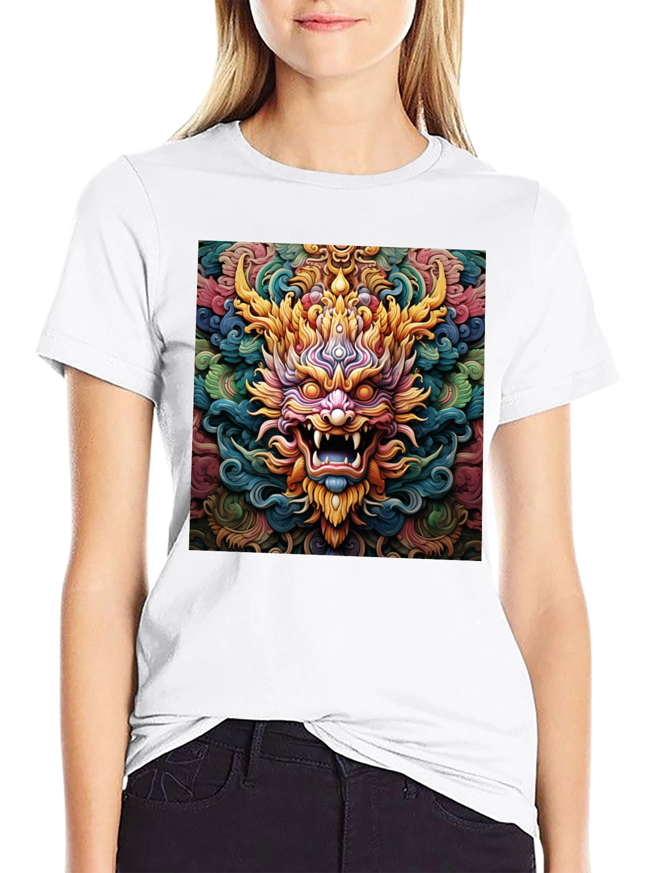 Black Dragon Graphic Tee - Unique Colorful Design view 9