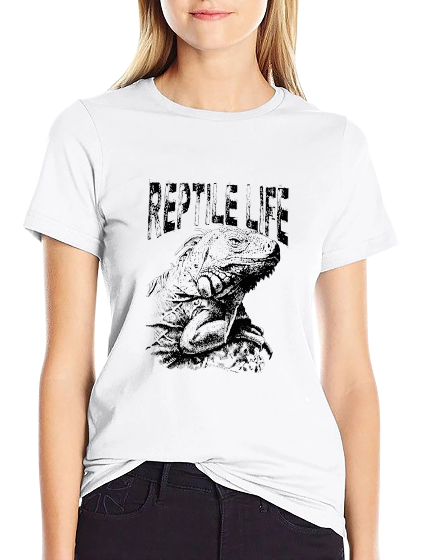 Black Reptile Life Graphic Tee - Black view 9