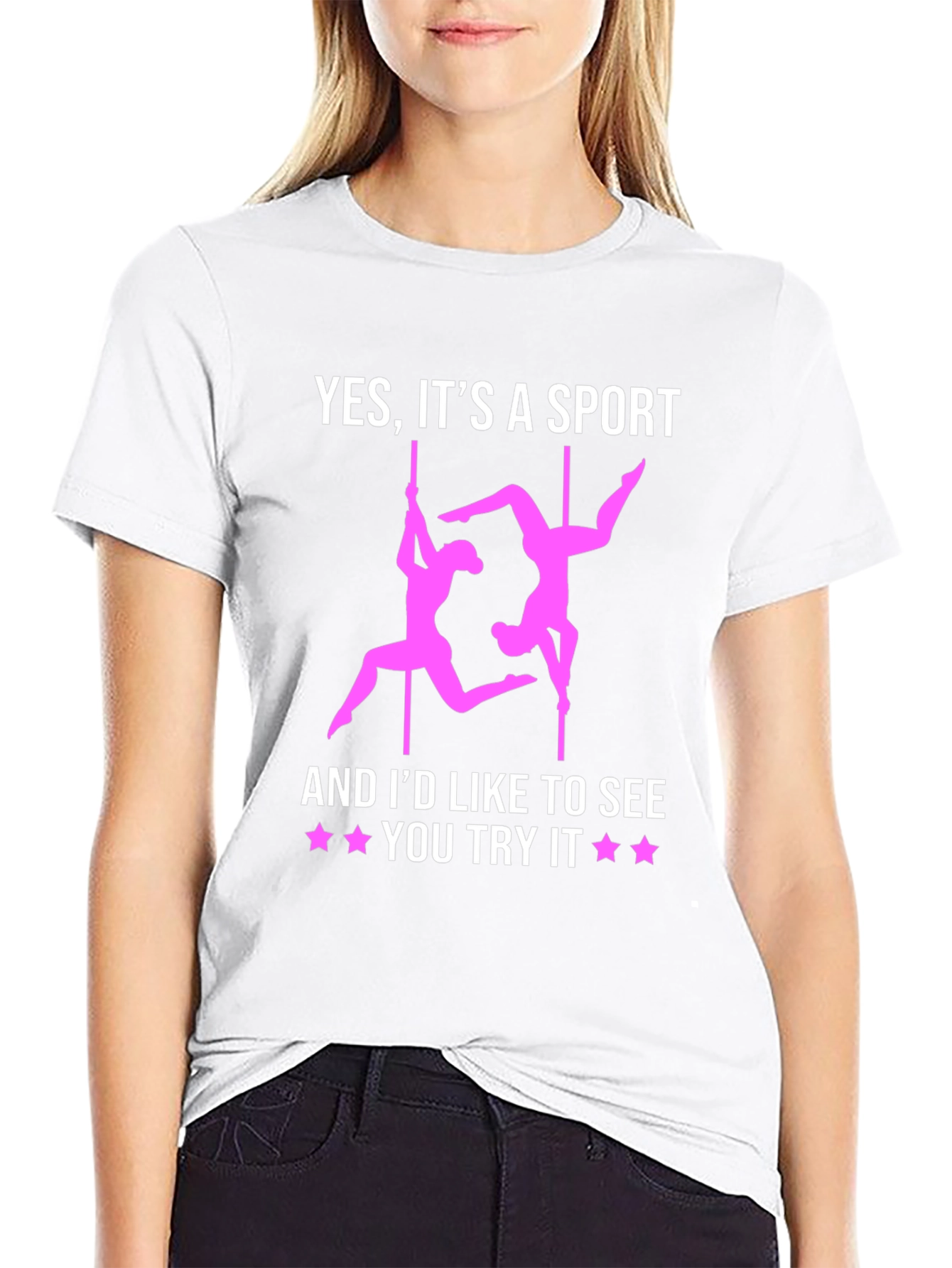 Black Pole Dancing Sport T-Shirt - Funny Athletic Apparel view 9