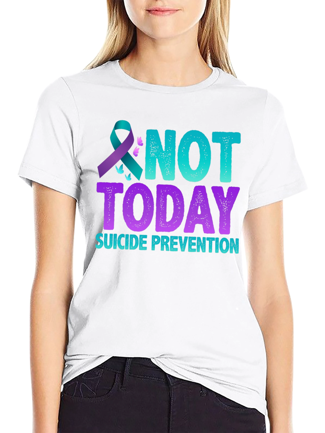Black Suicide Prevention Awareness Graphic Tee view 9