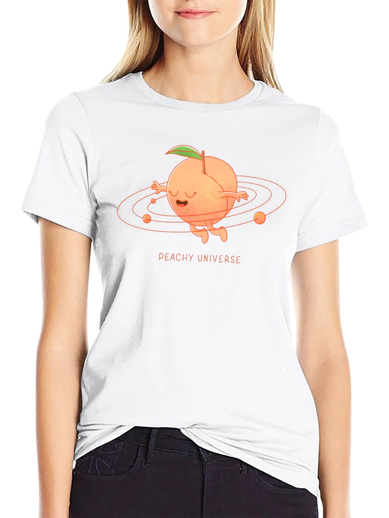 Black Peachy Universe Graphic Tee - Black view 9