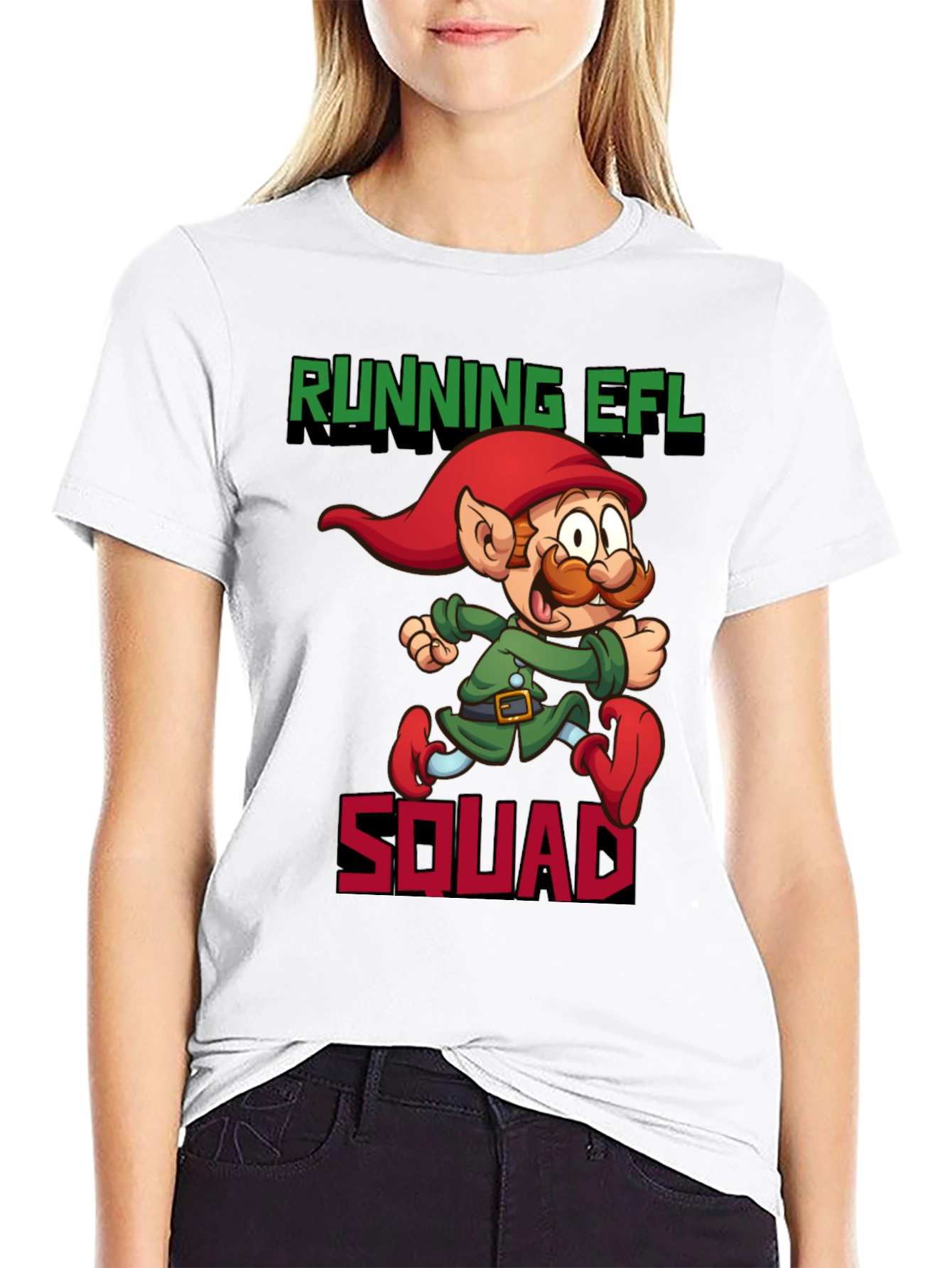 Black Running EFL Squad Graphic Tee - Black Cotton T-Shirt view 9