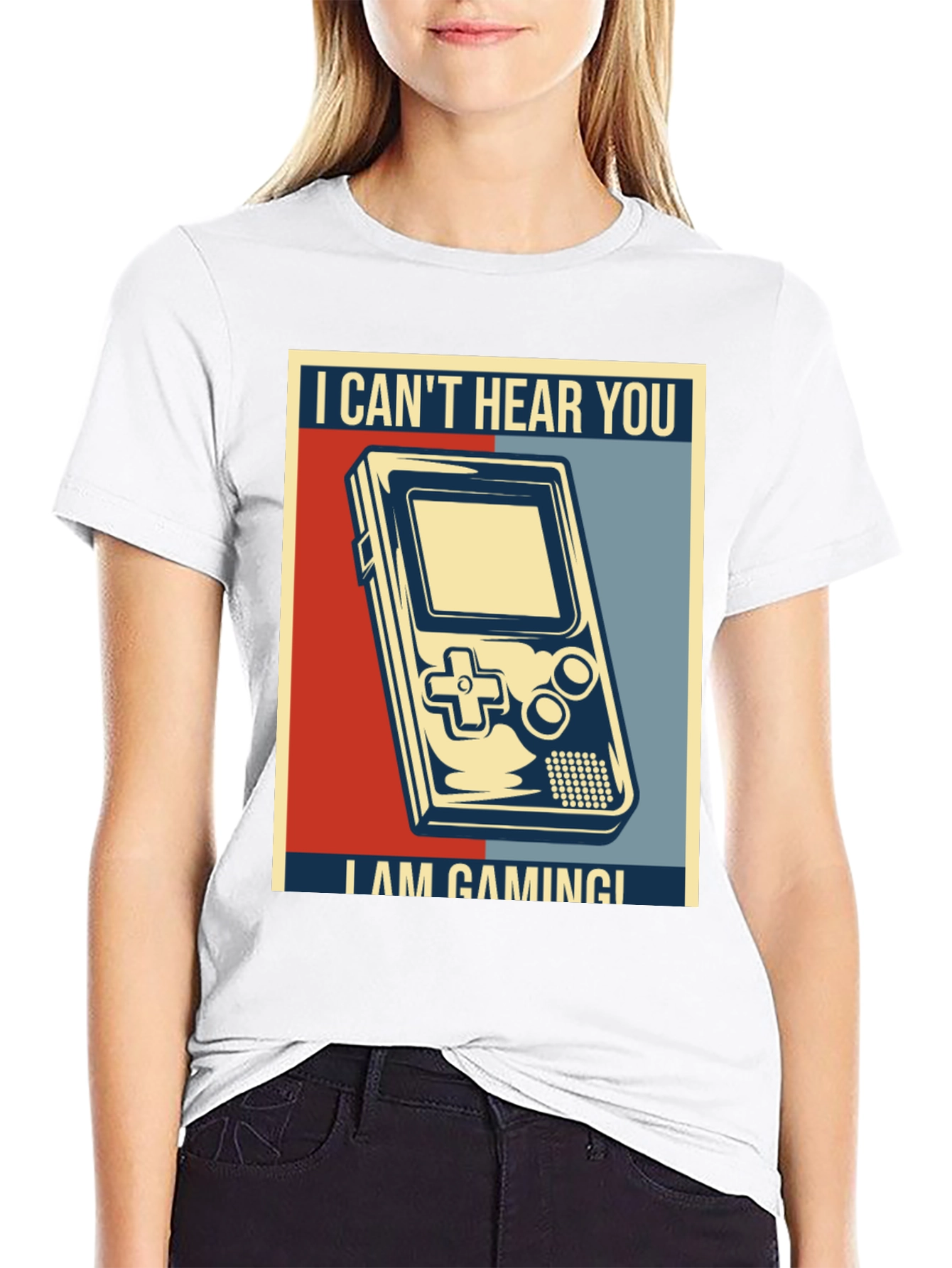 Black I Can't Hear You I'm Gaming T-Shirt view 9