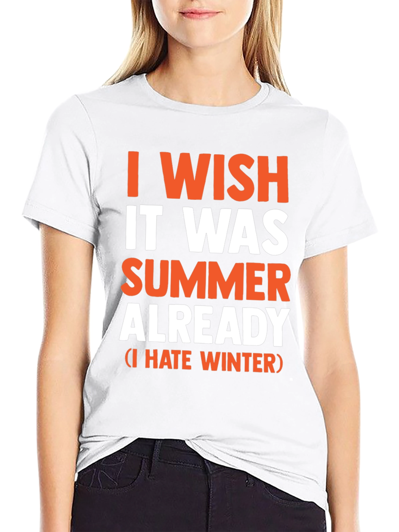 Black I Wish It Was Summer Already - Funny T-Shirt view 9