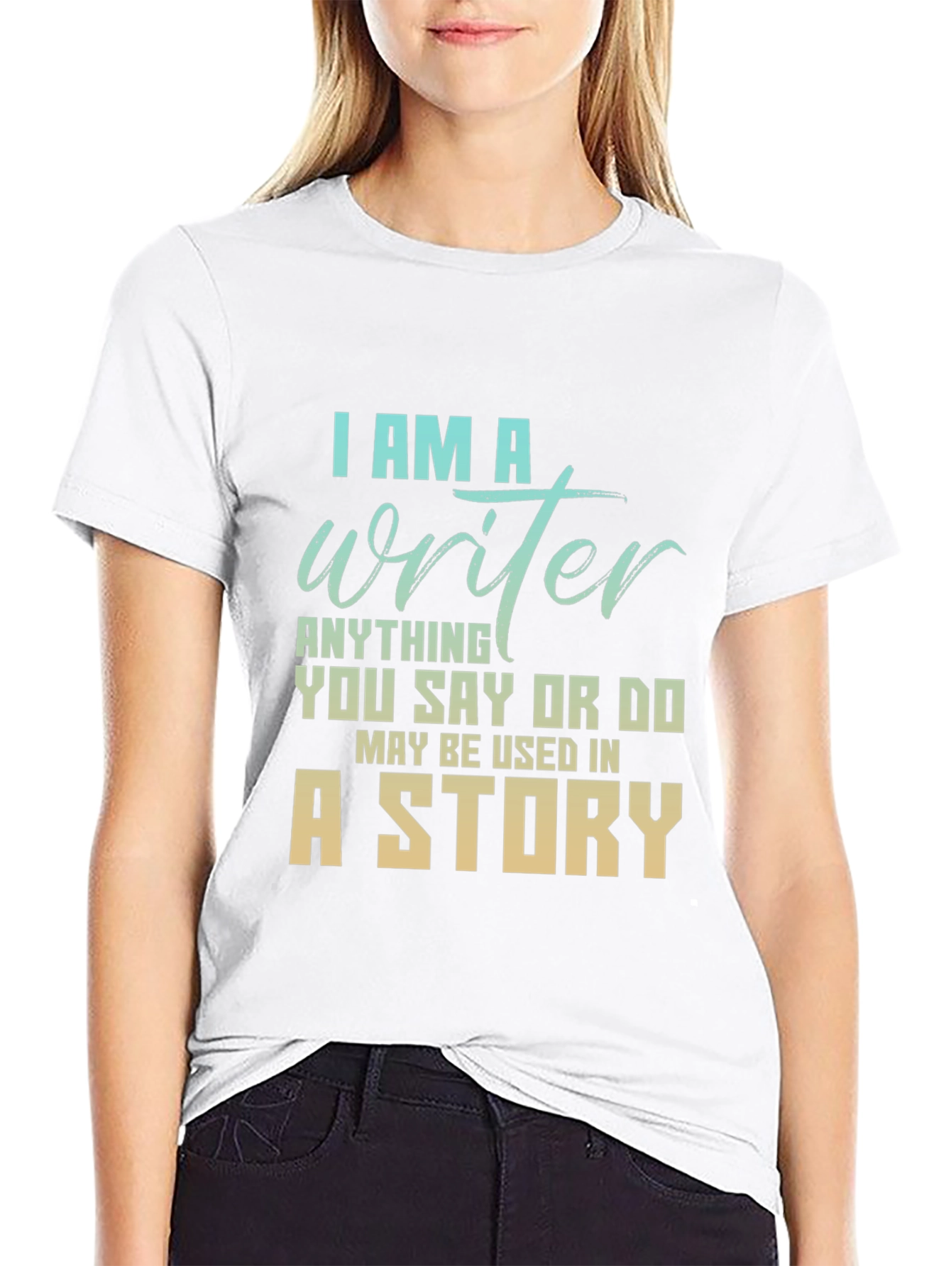 Black I Am A Writer T-Shirt - Story Inspiration Tee view 9