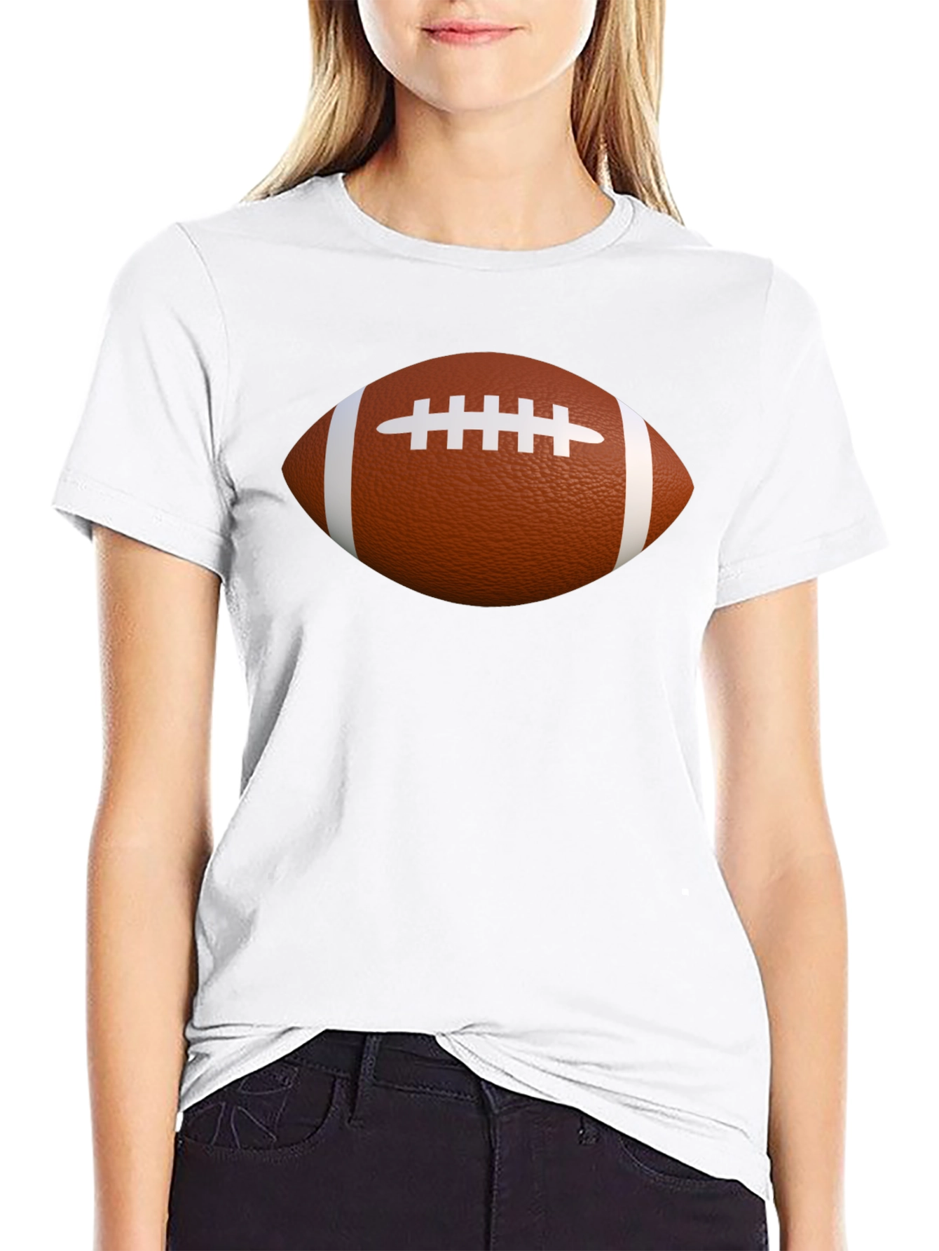 Black Football Graphic T-Shirt - Casual Cotton Tee view 9