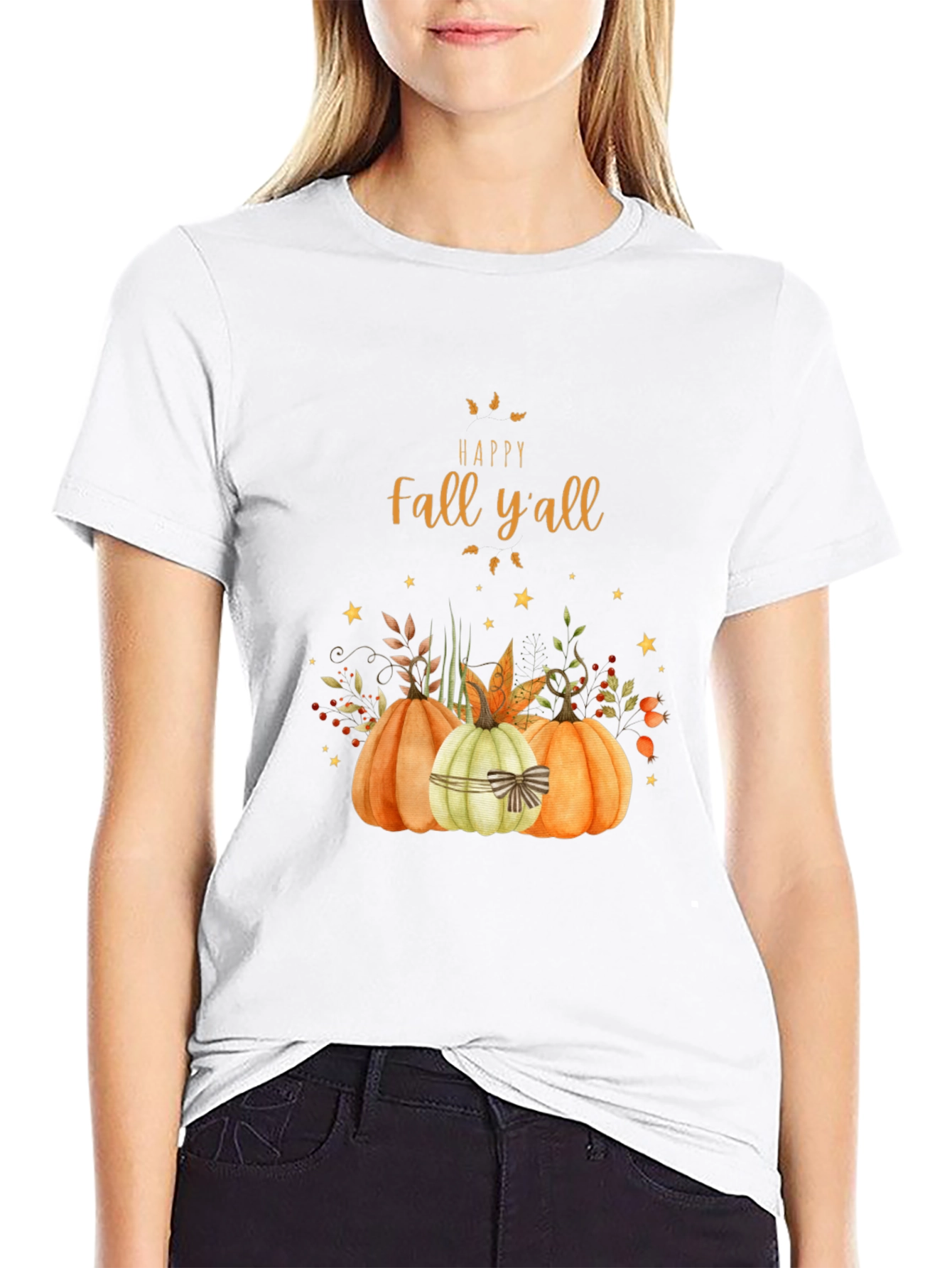 Black Fall Y'all Pumpkin T-Shirt view 9