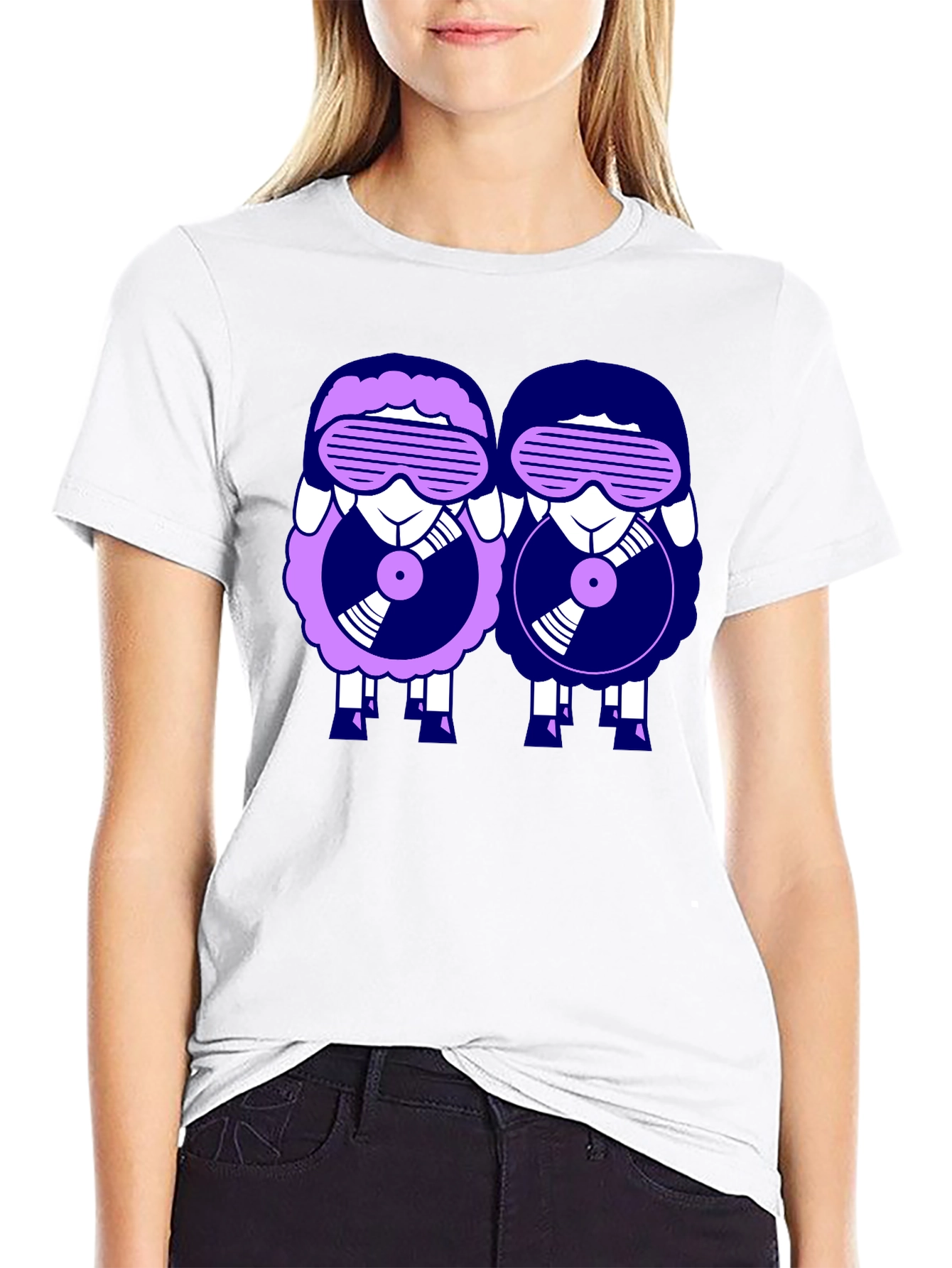 Black Retro Sheep DJ Graphic Tee view 9