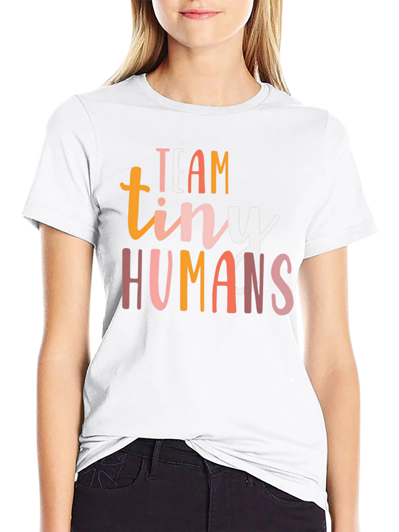 Black Team Tiny Humans Graphic Tee view 9