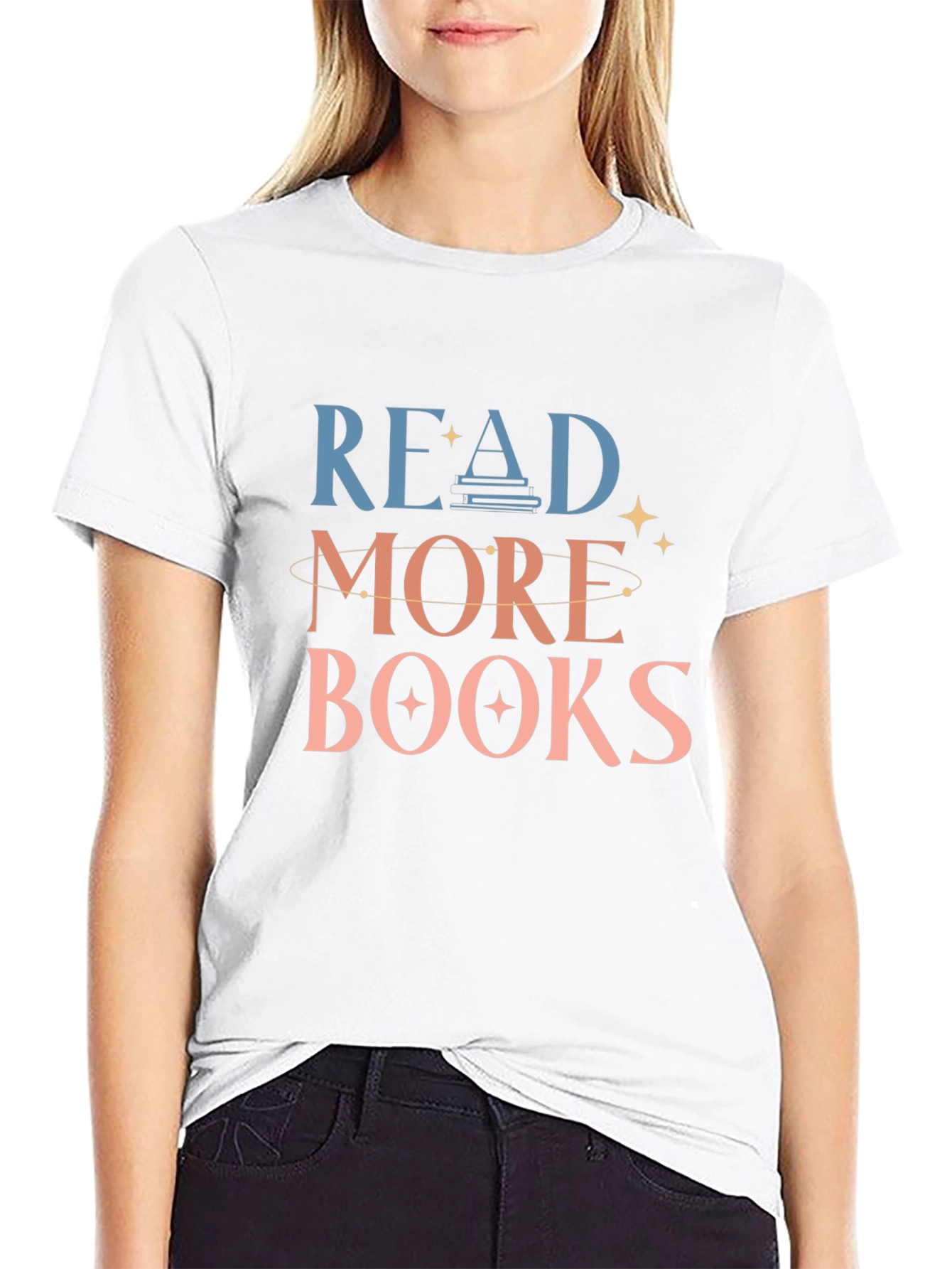 Black Read More Books Graphic Tee - Soft Cotton Blend view 9
