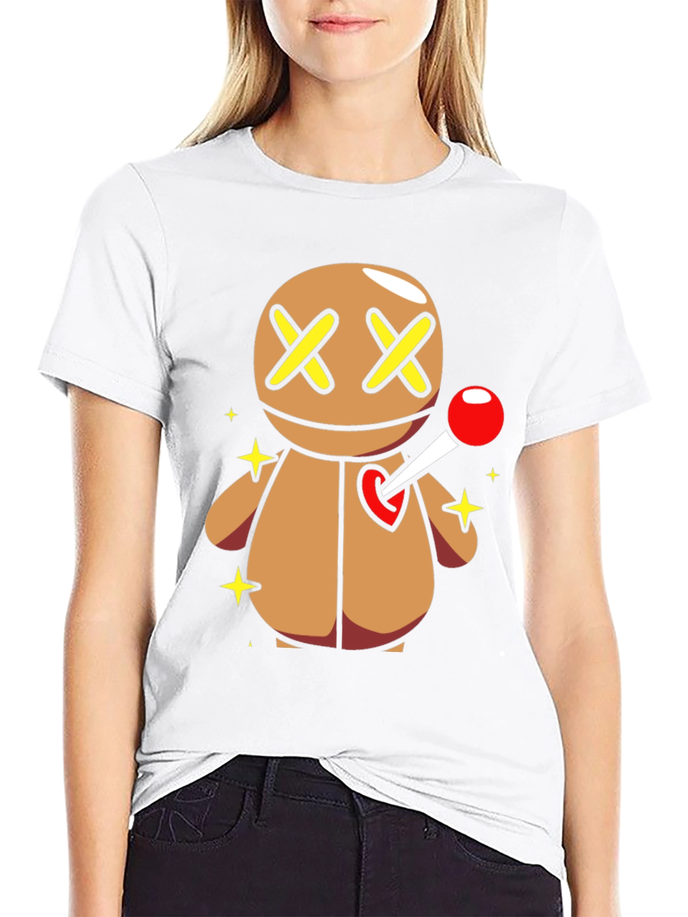 Black Voodoo Doll Graphic Tee - Novelty T-Shirt view 9