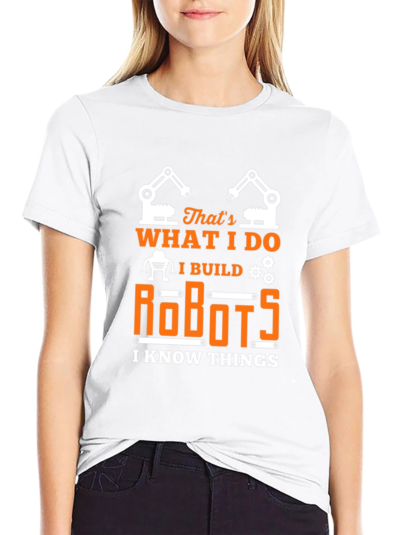 Black I Build Robots T-Shirt - Funny Engineer Tee view 9