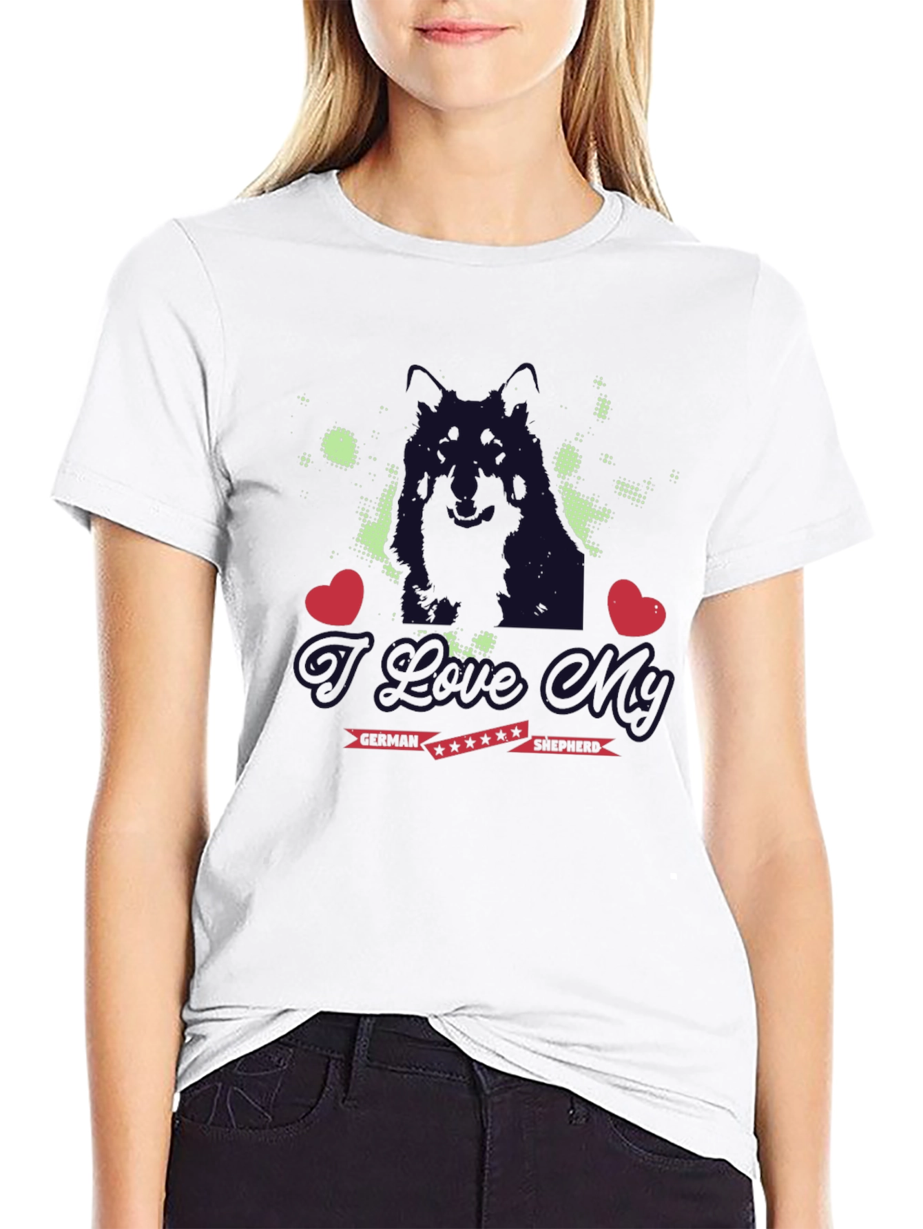 Black I Love My German Shepherd Graphic Tee view 9