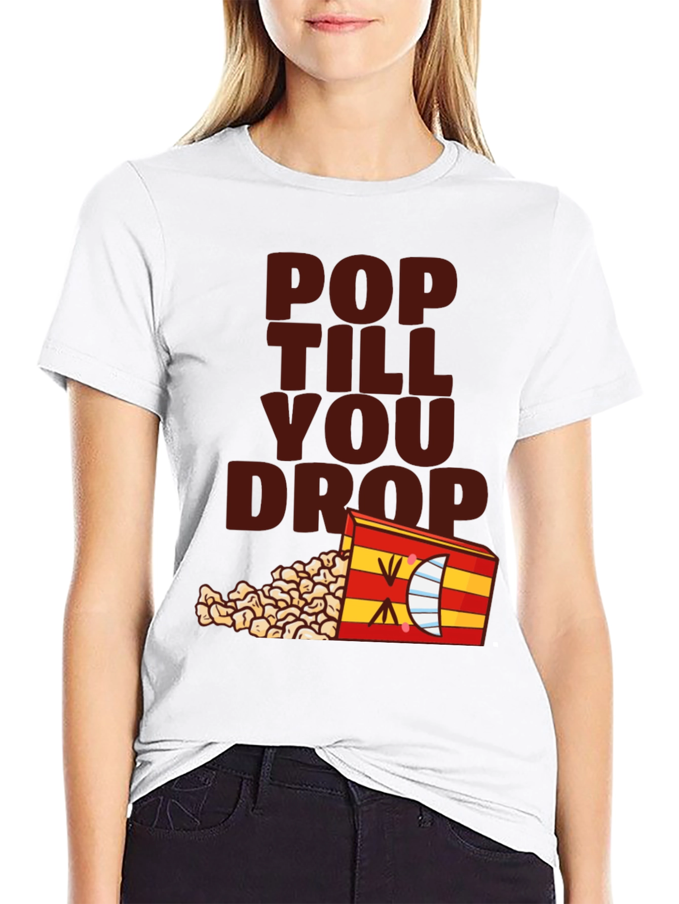 Black Pop Till You Drop T-Shirt - Black Novelty Tee view 9