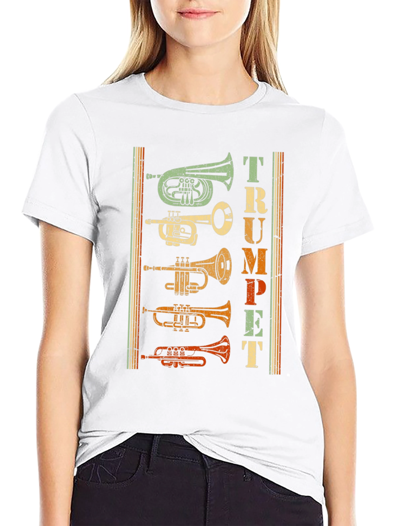 Black Vintage Trumpet T-Shirt - Musical Instrument Tee view 9