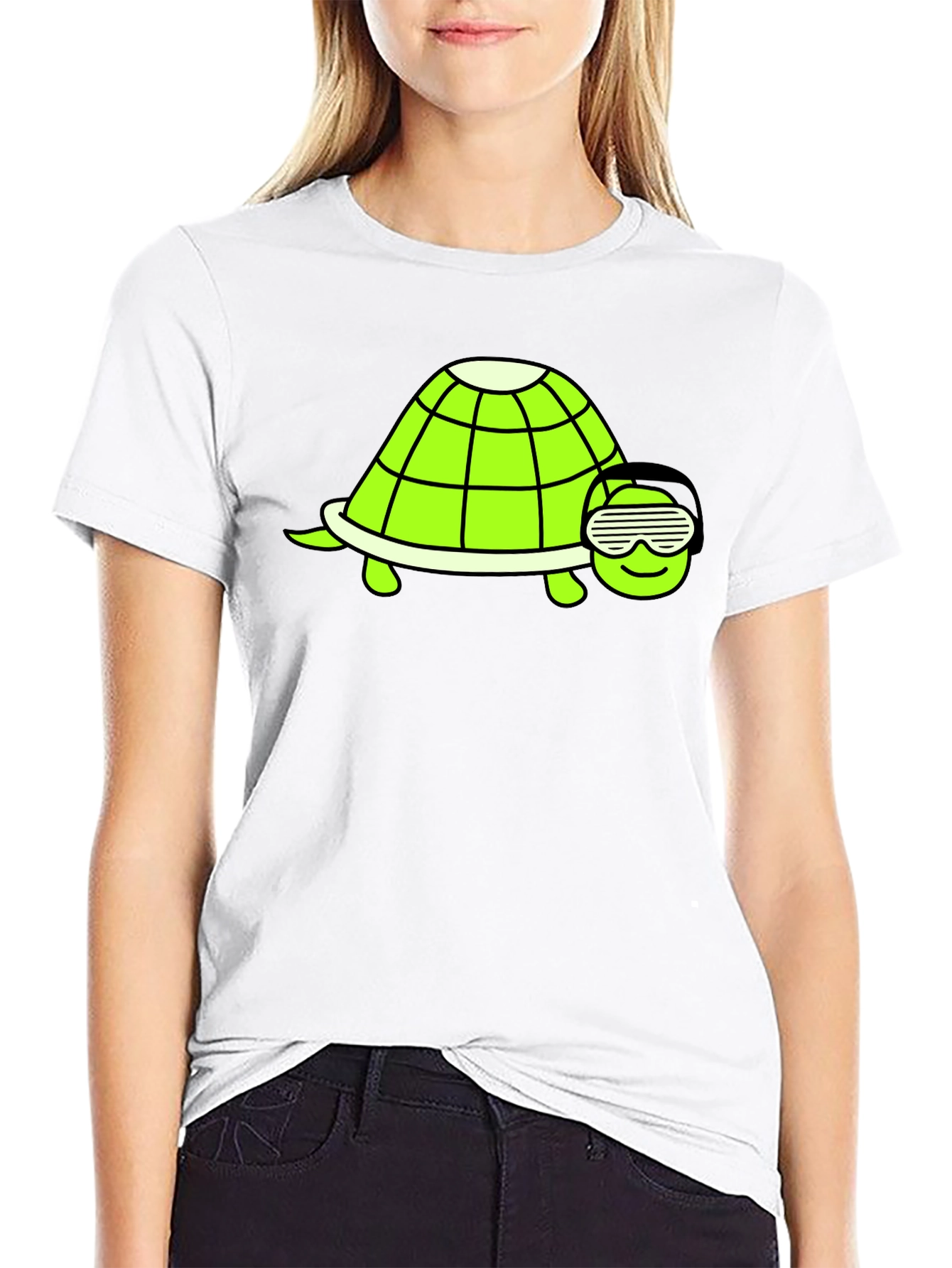 Black Cool Turtle Graphic T-Shirt - Black view 9