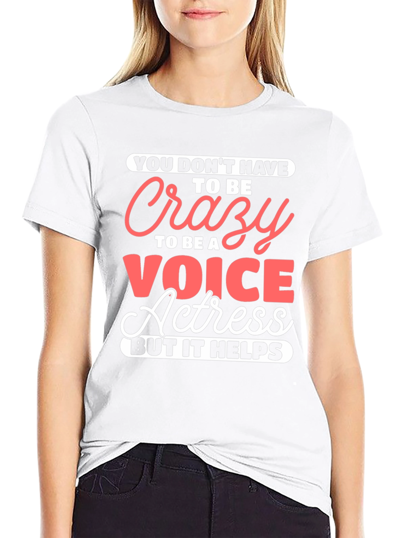 Black Crazy Voice Actress Graphic Tee view 9