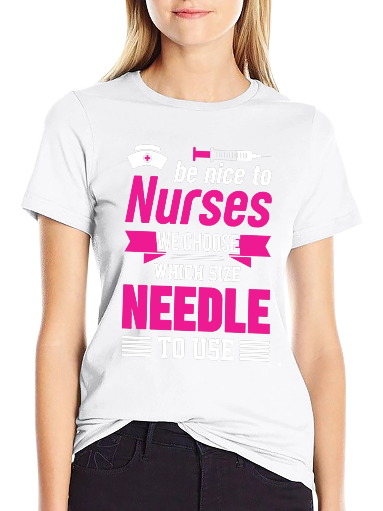 Black Funny Nurse T-Shirt - Be Nice To Nurses view 9