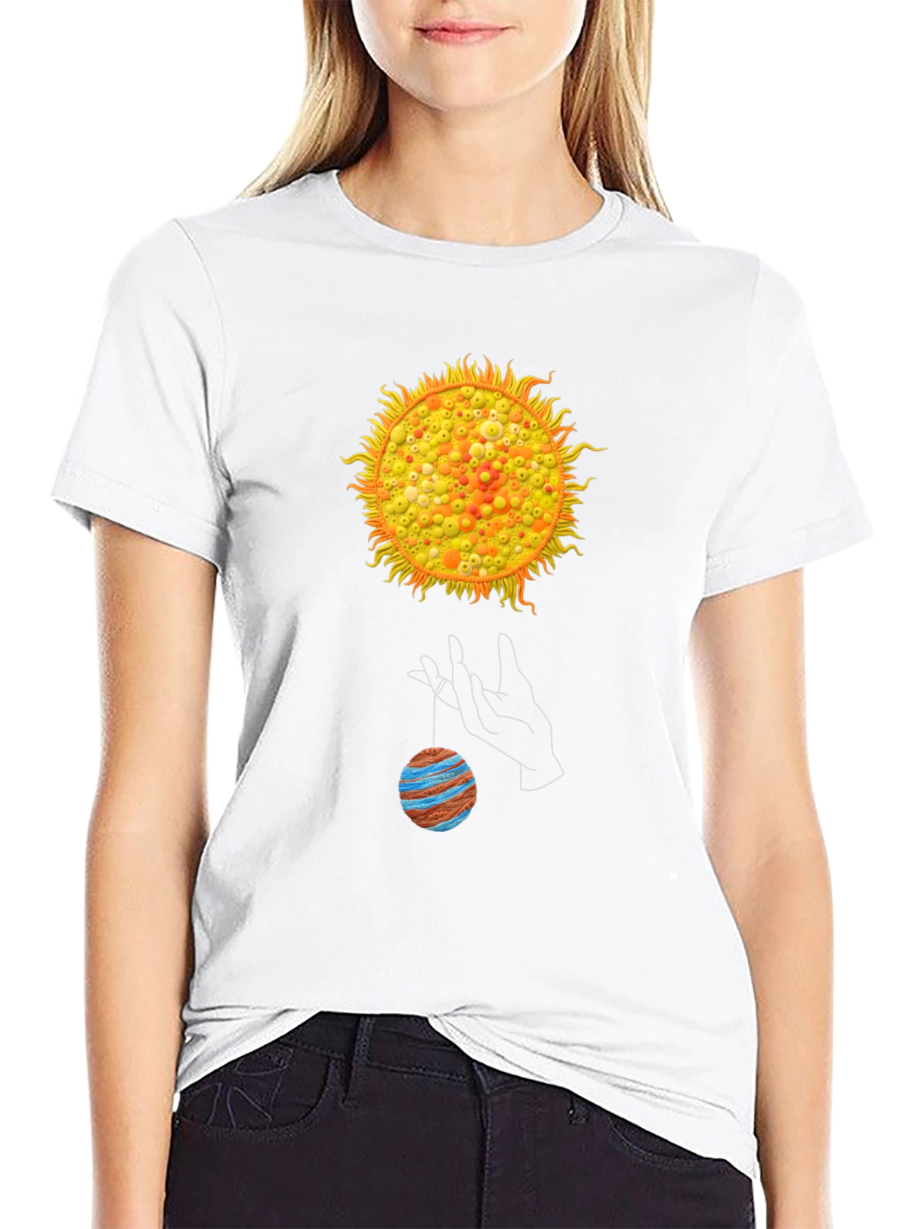 Black Solar System Graphic T-Shirt view 9
