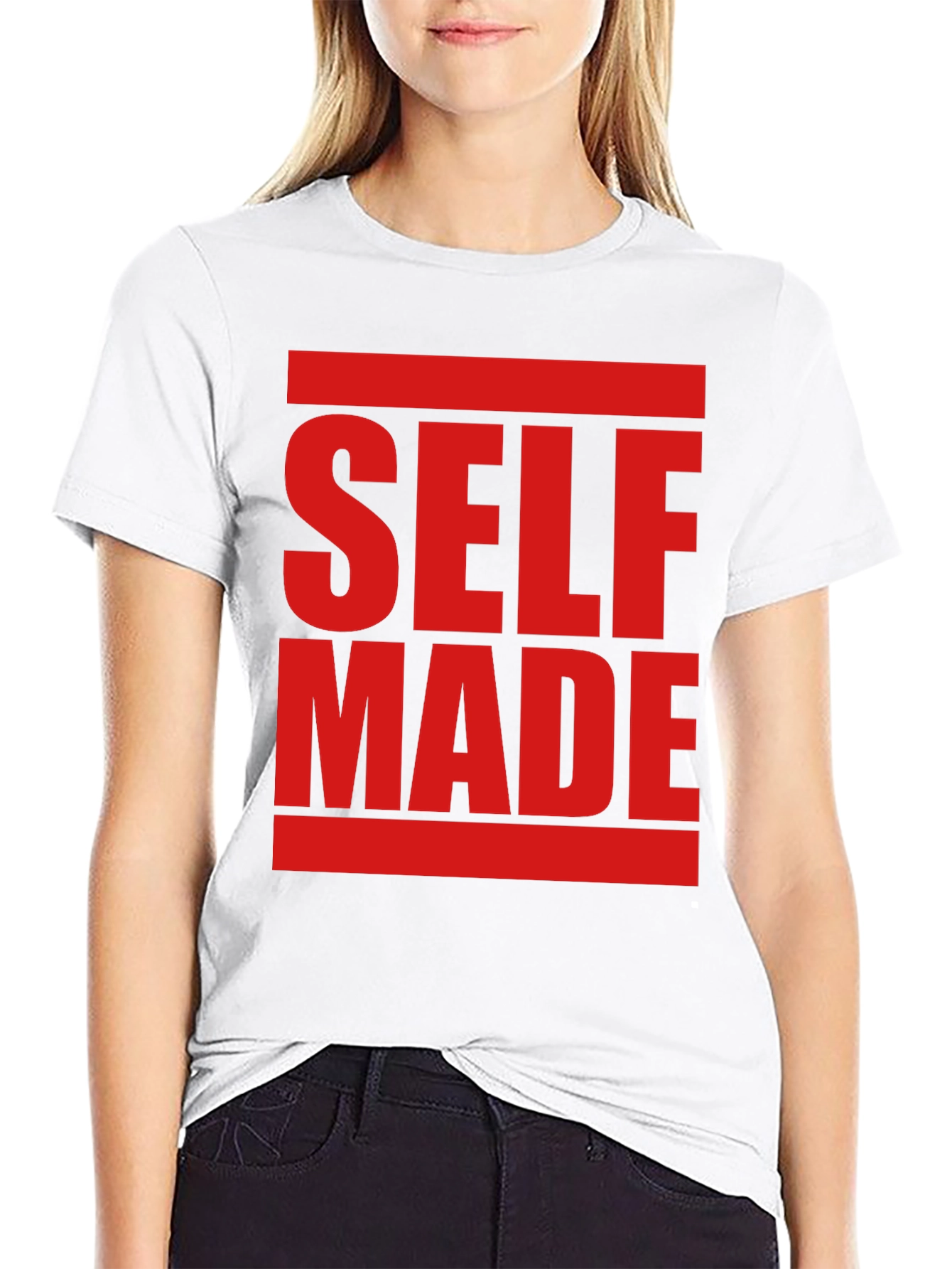 Black Self Made Graphic Tee - Bold Statement Shirt view 9