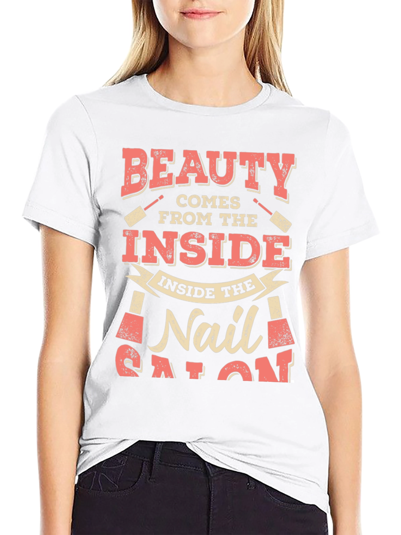 Black Beauty Comes From the Inside Nail Salon T-Shirt view 9