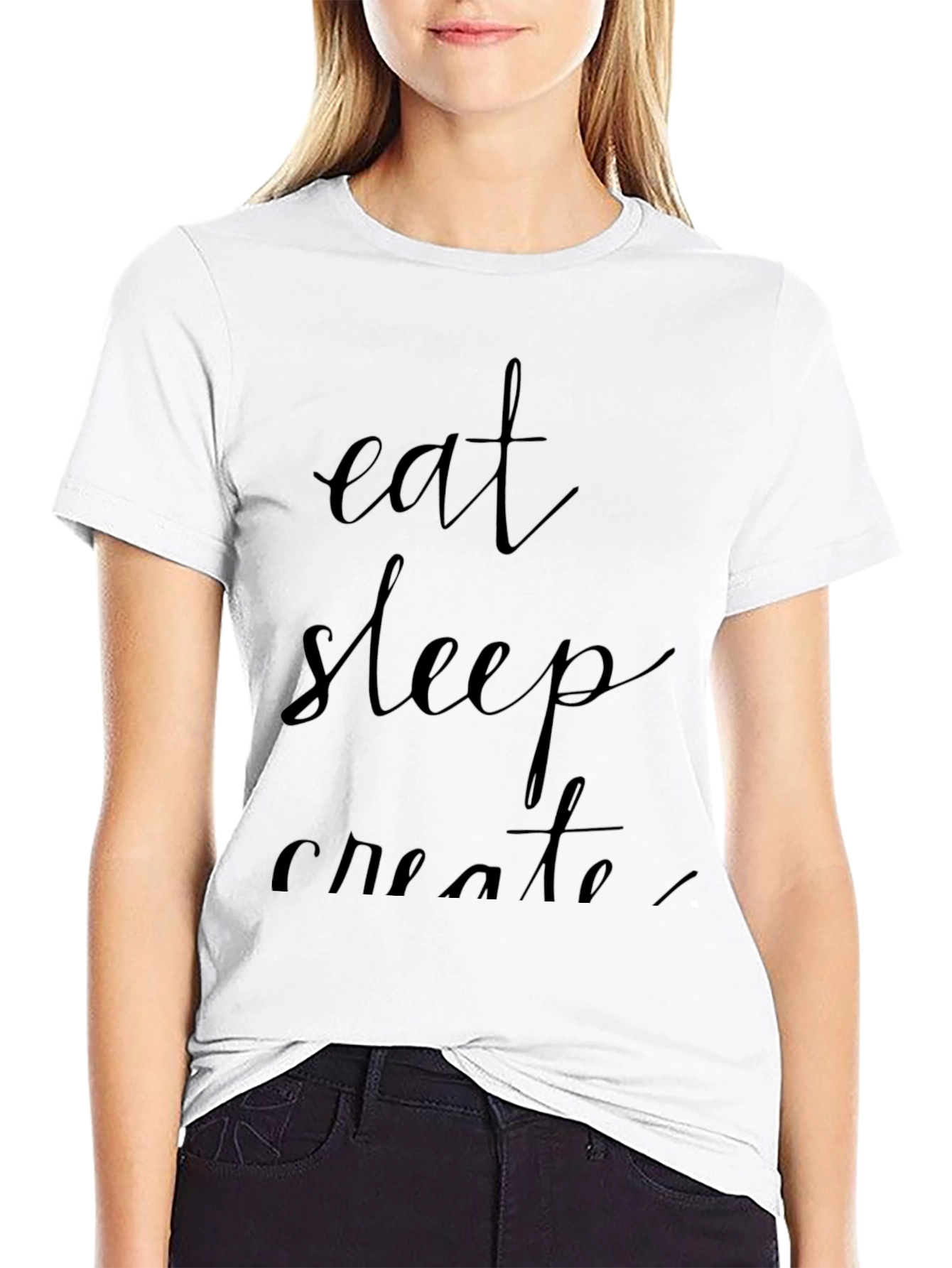 Black Eat Sleep Create T-Shirt view 9