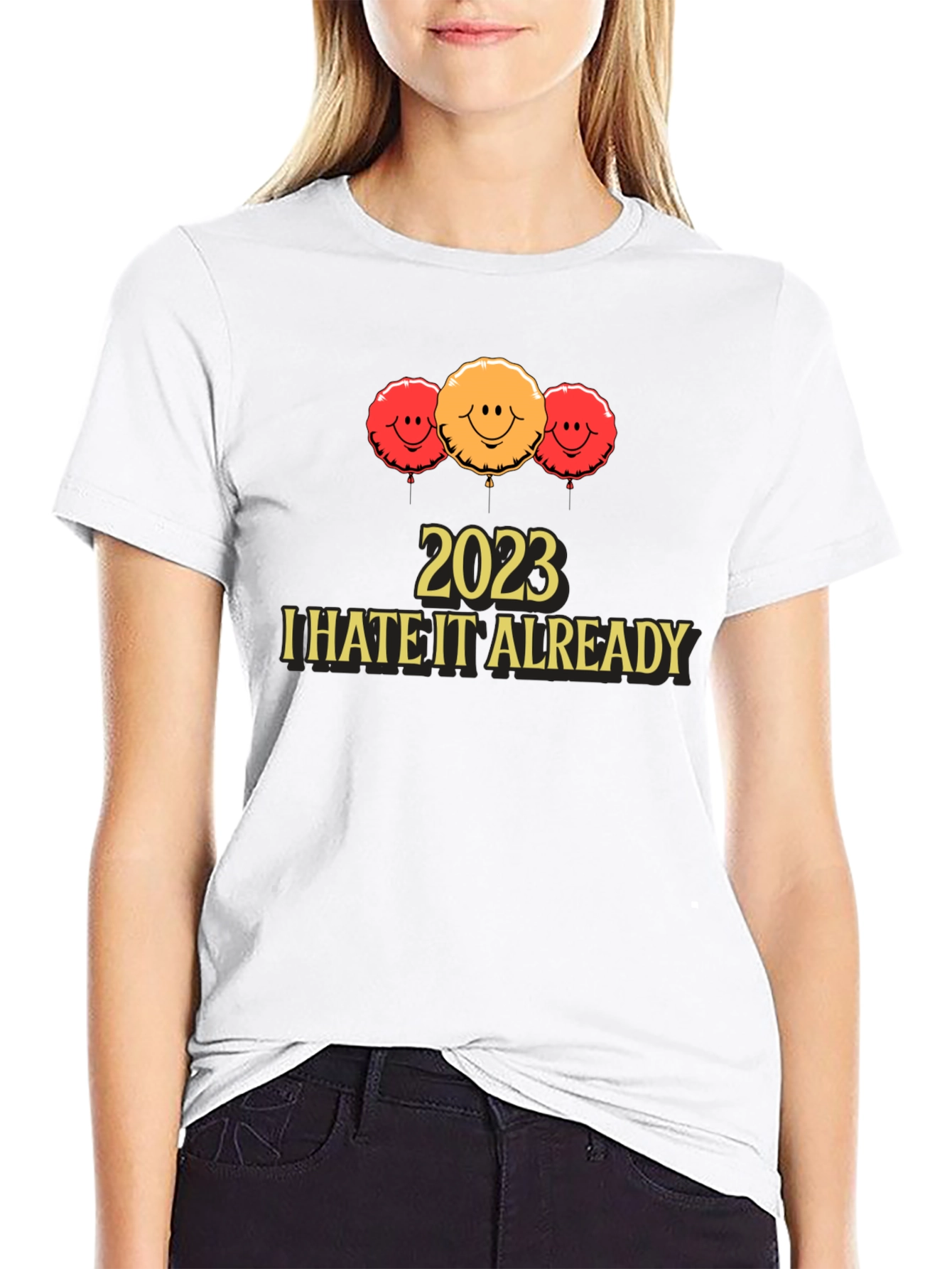 Black 2023 I Hate It Already T-Shirt view 9